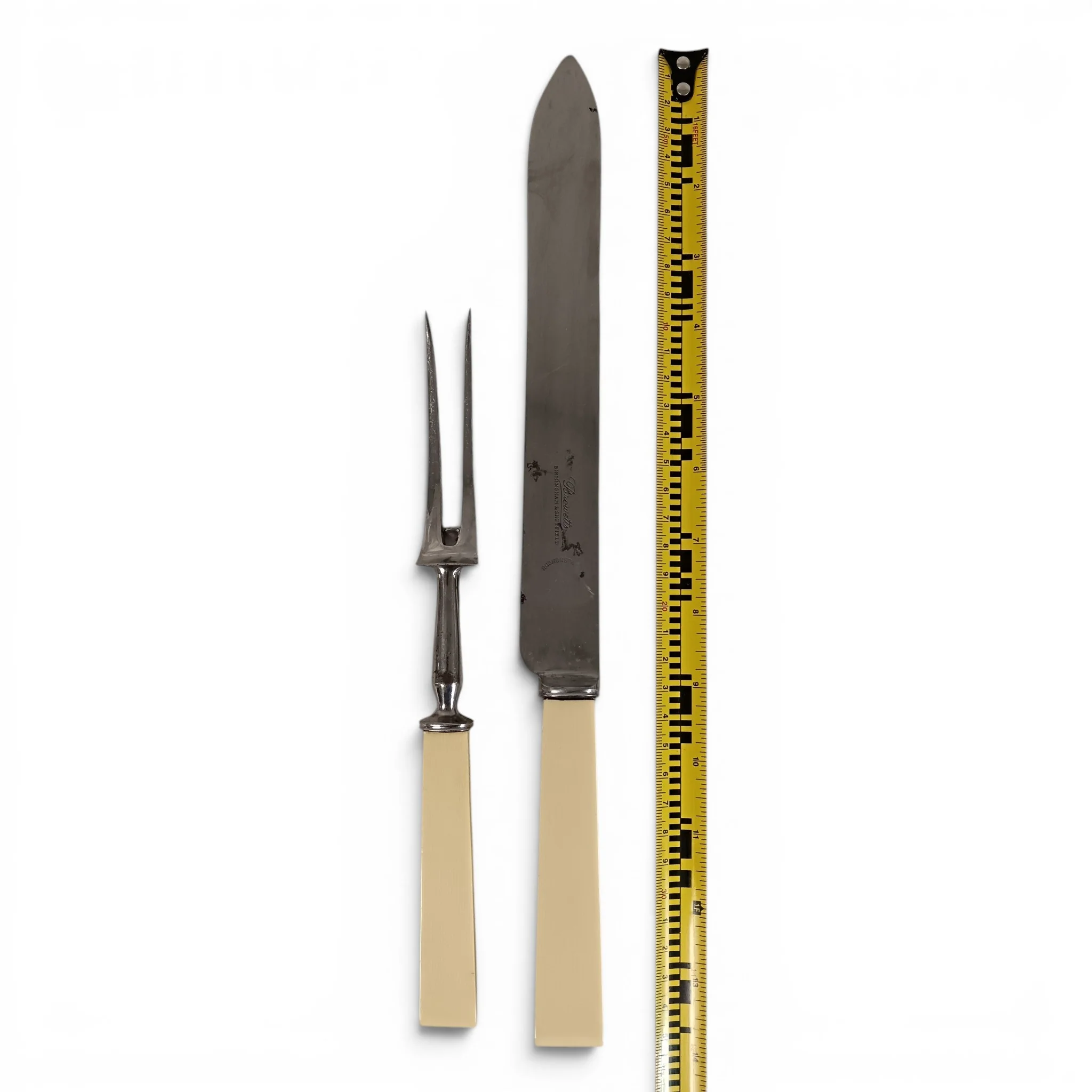 Browetts Two Piece Carving Cutlery Set Firth Stainless Birmingham & Sheffield | Pre-loved - Image 6