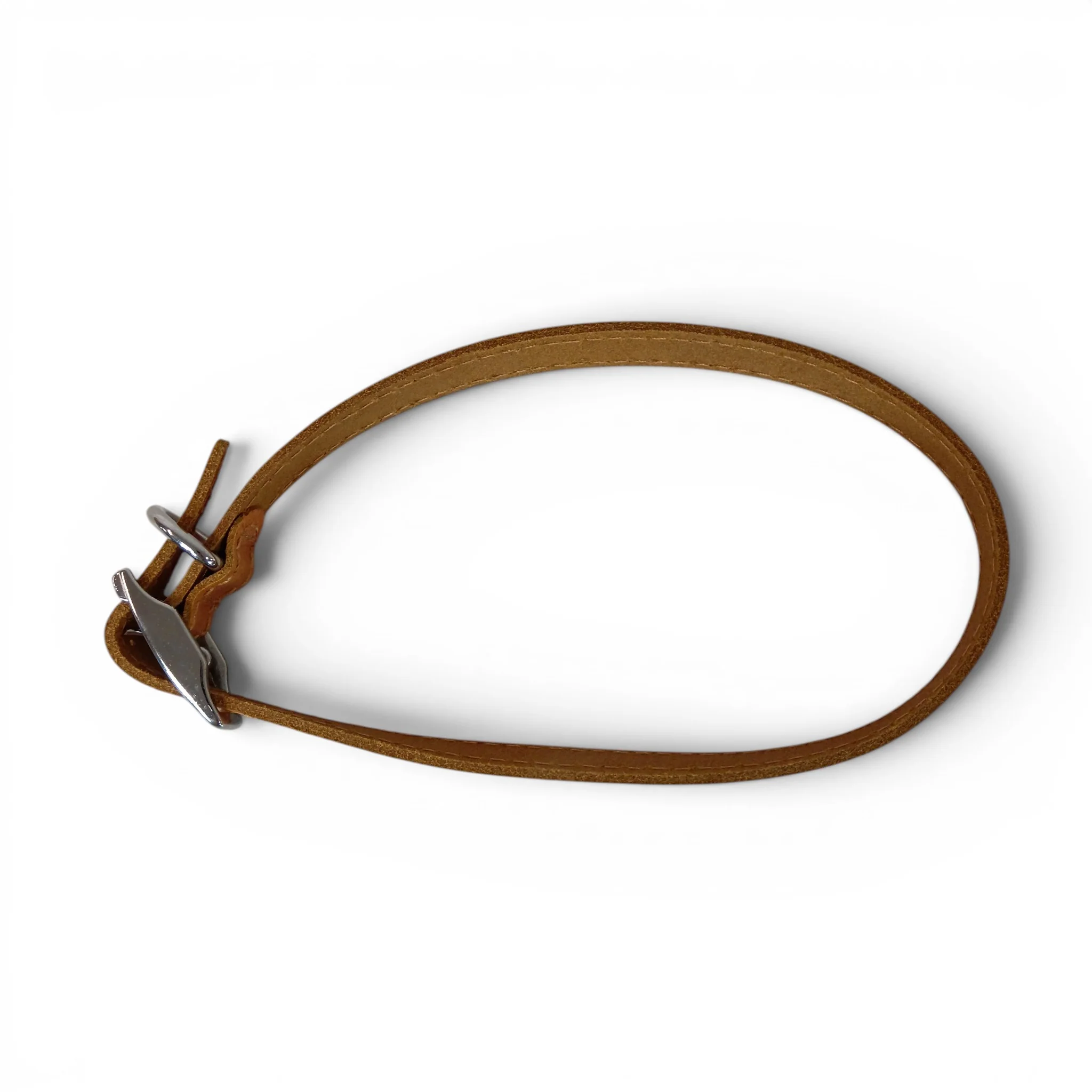 Brown Faux Leather Dog Collar 50cm | Pre-loved - Image 2