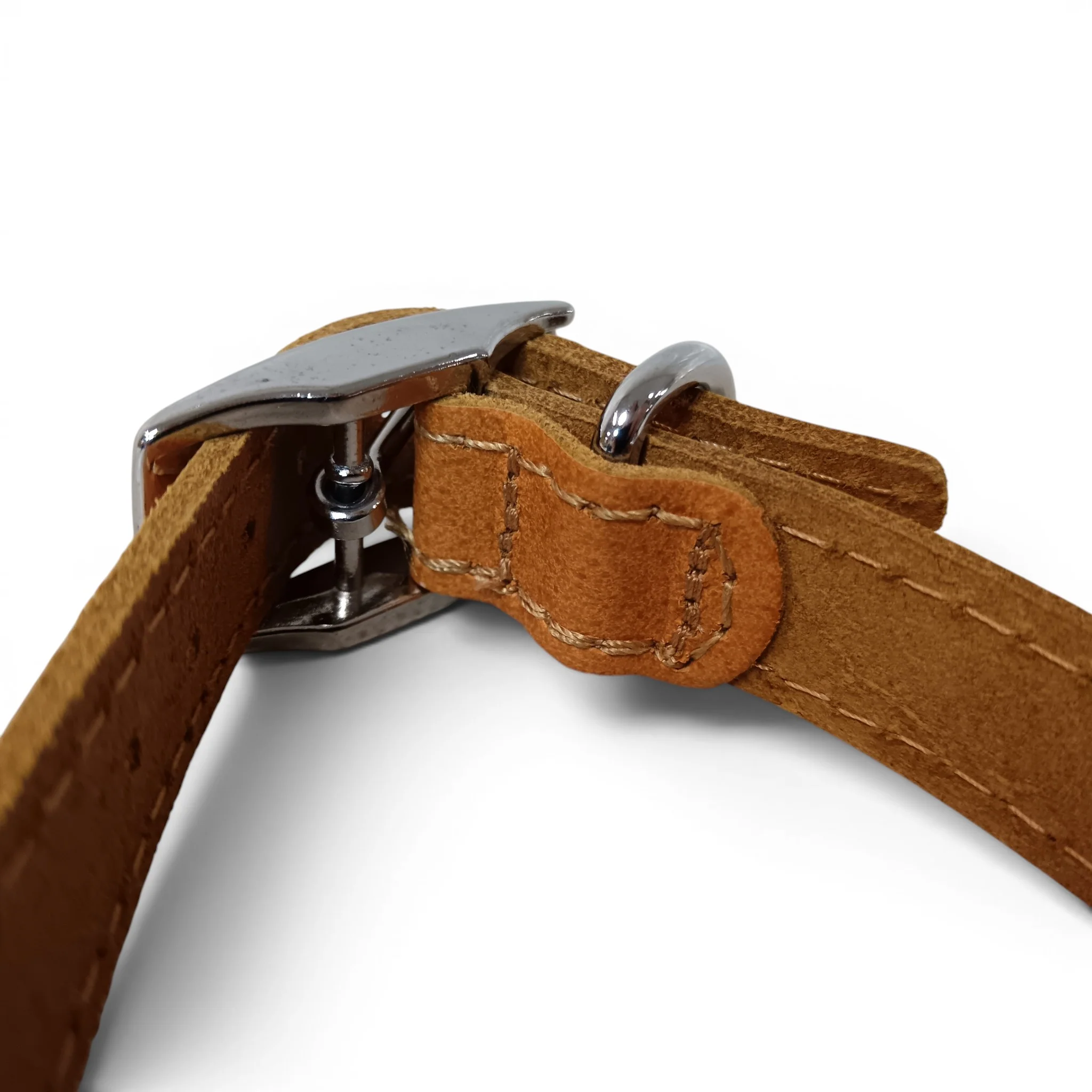 Brown Faux Leather Dog Collar 50cm | Pre-loved - Image 3