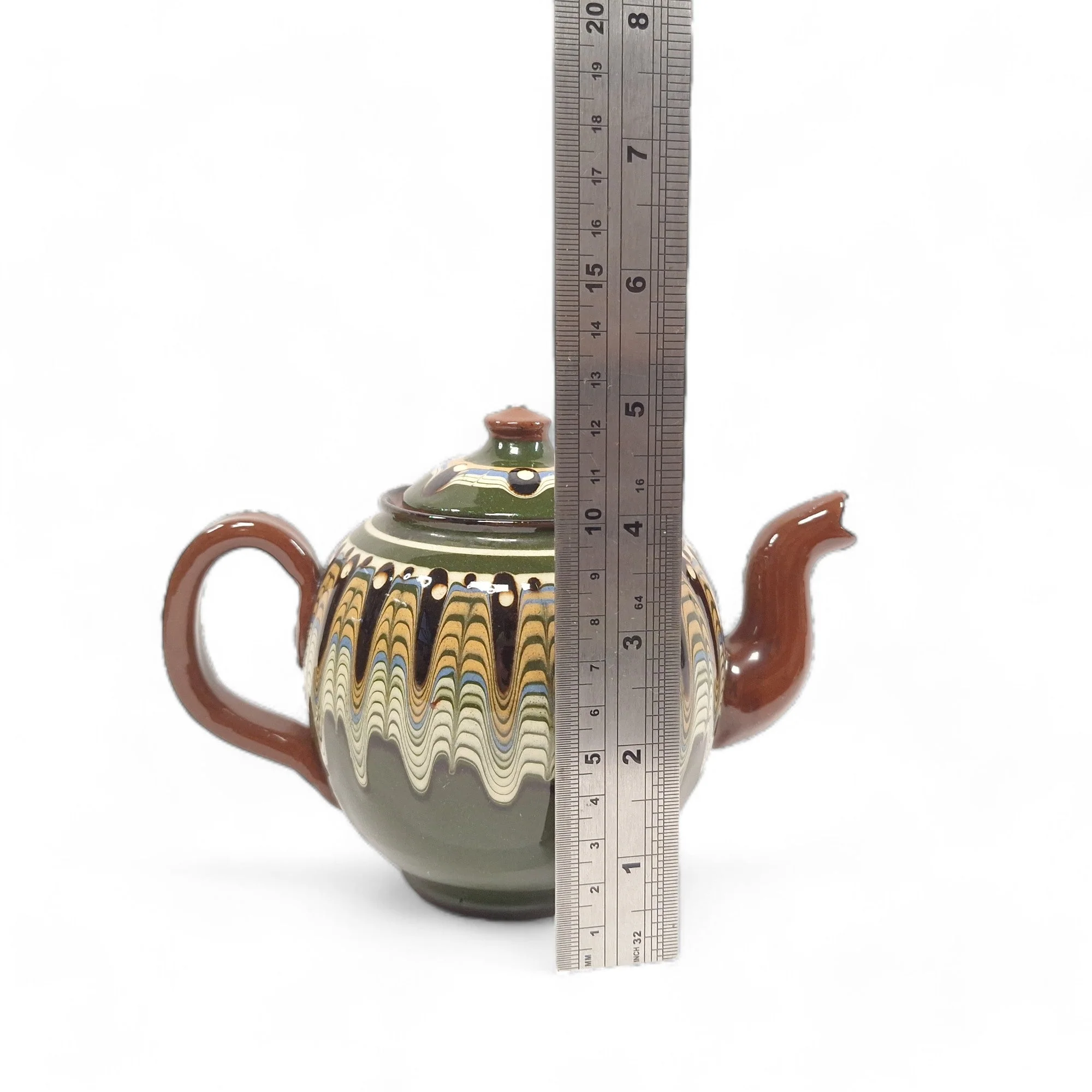 Bulgarian Peacock Eye Tea Set 13pc Drip Glaze | Preloved - Image 5