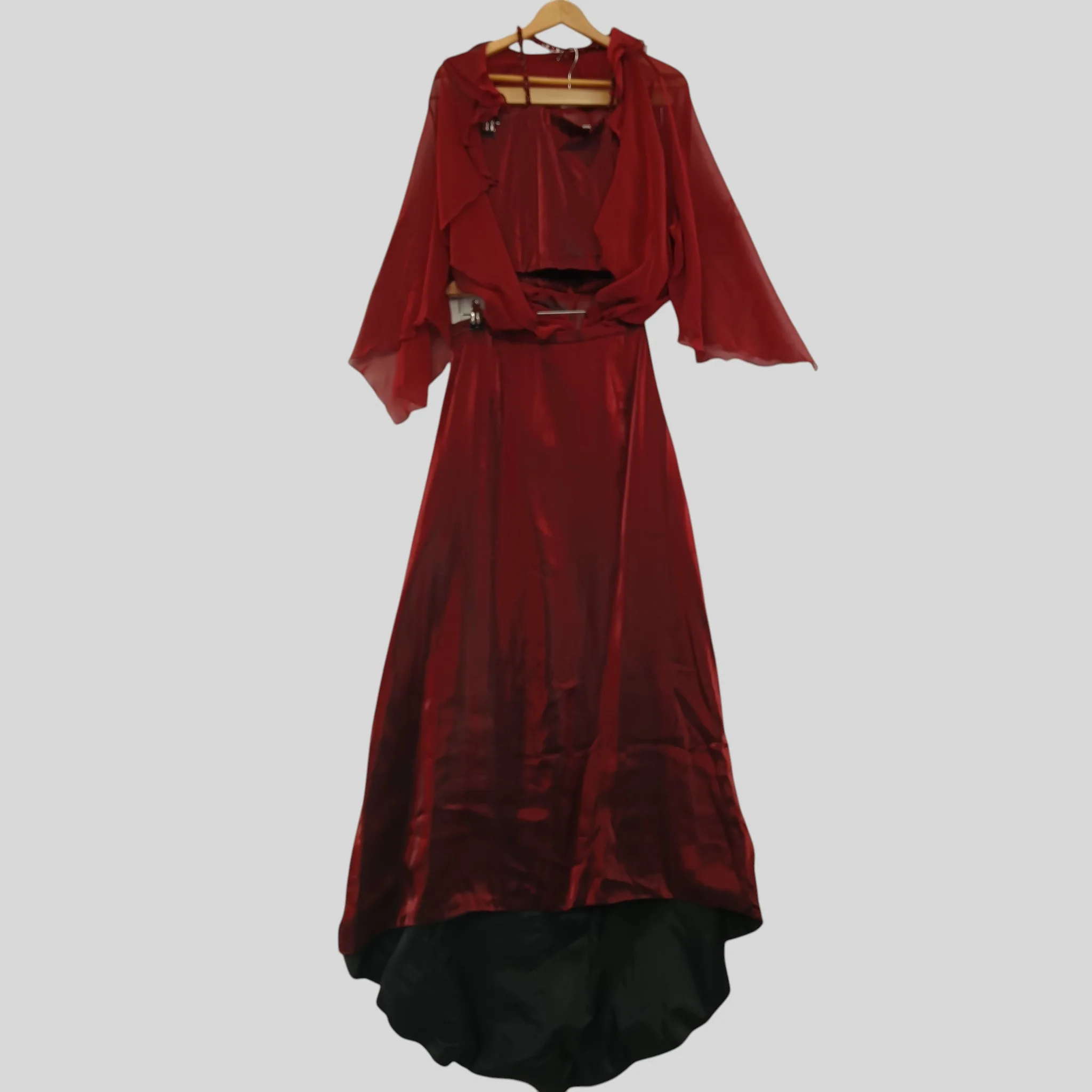 Burgundy Wedding Outfit Top Jacket Skirt and Shawl UK Small Womenswear | Pre-loved
