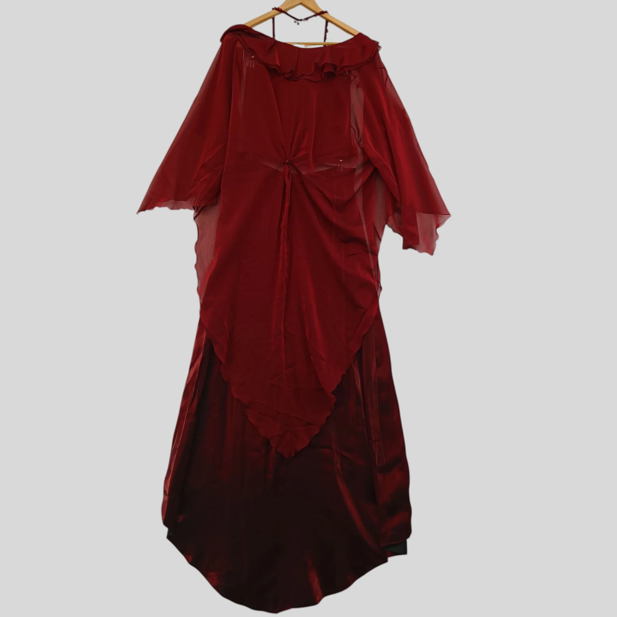 Burgundy Wedding Outfit Top Jacket Skirt and Shawl UK Small Womenswear | Pre-loved - Image 2