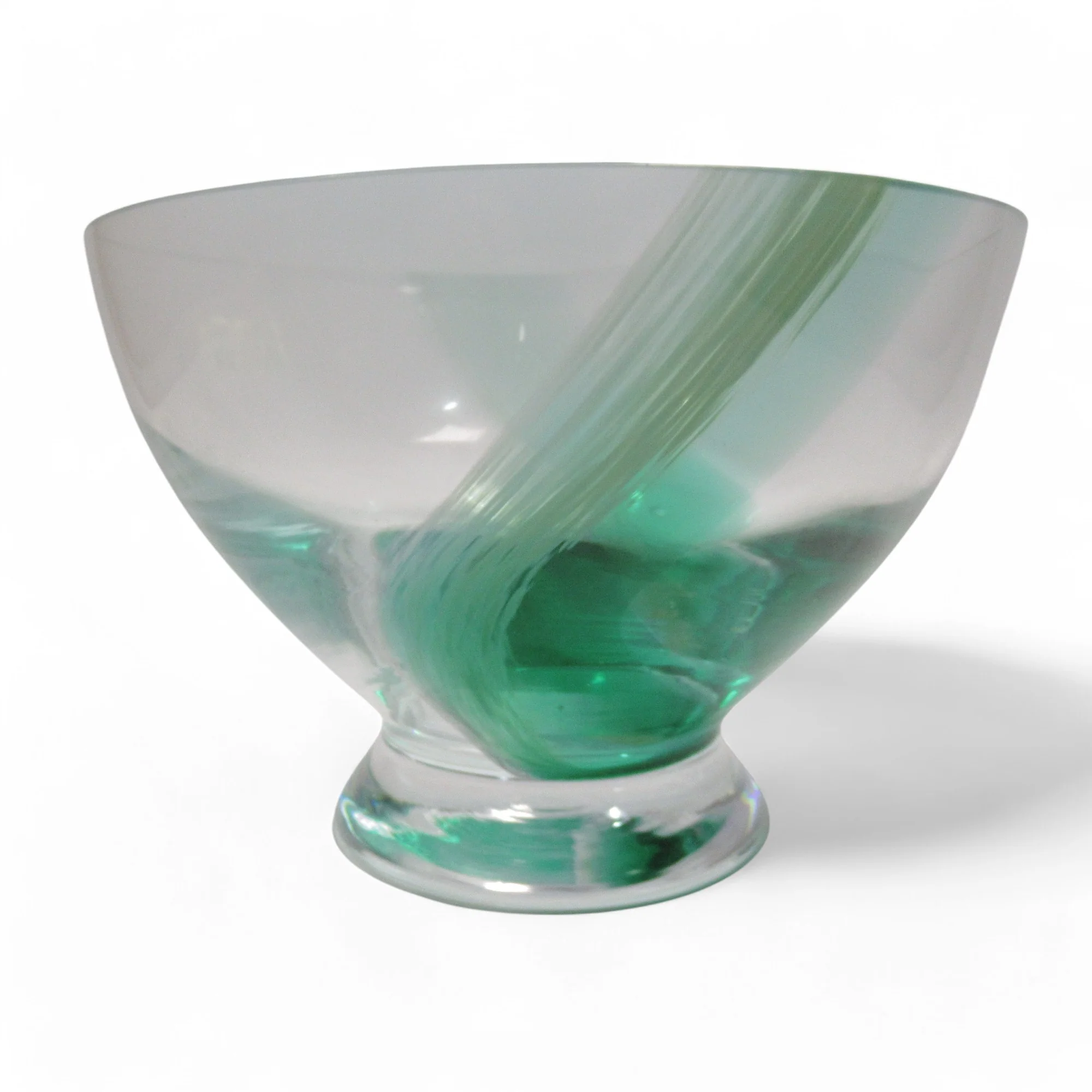 Caithness Scottish Glass Bowl Green Swirl Boxed Decorative | Preloved - Image 2