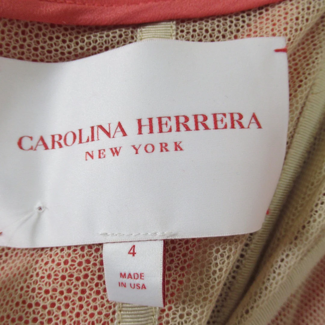Carolina Herrera UK8 Red Strapless Mini Dress Ruffle Womenswear | Pre-loved - Image 3