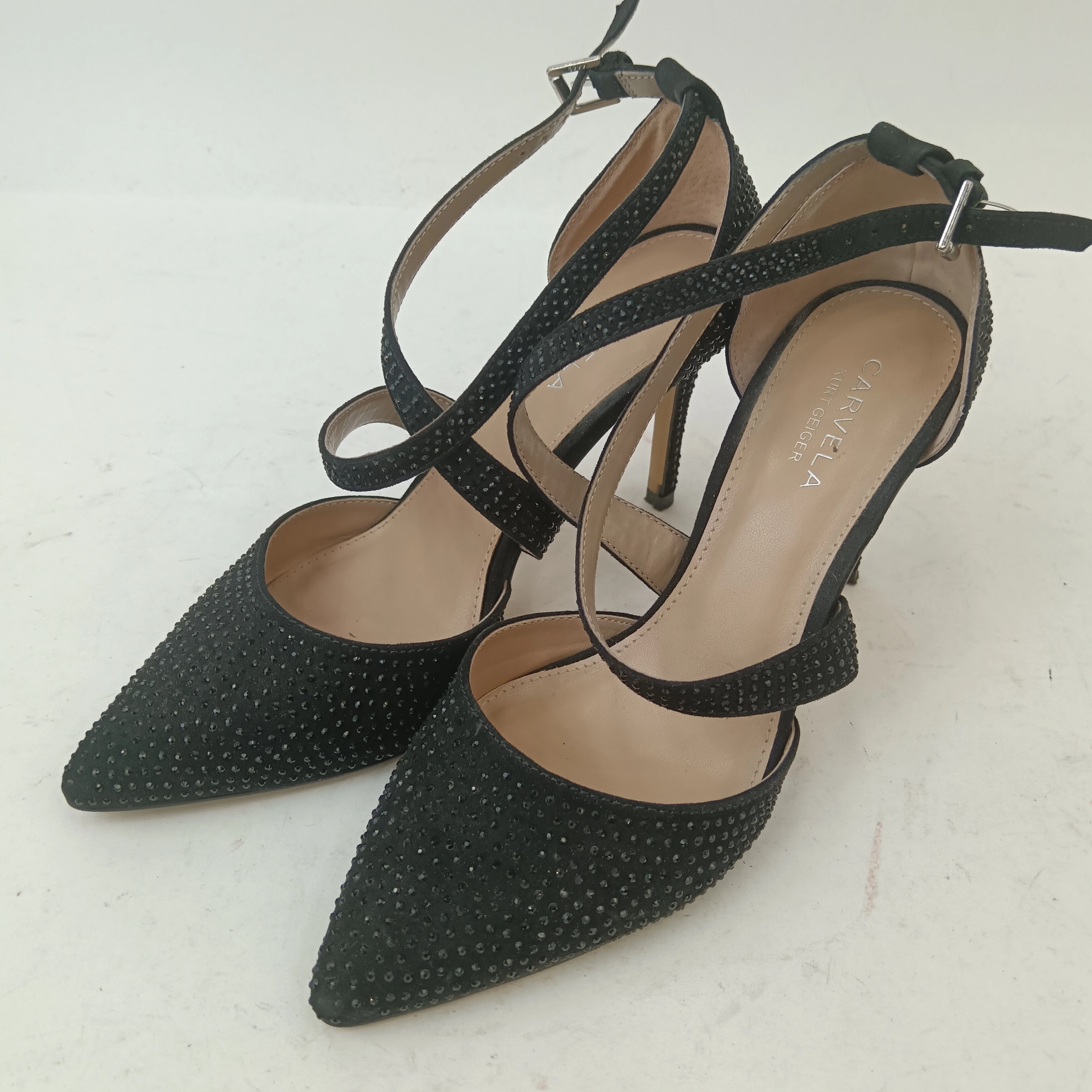 Carvela by Kurt Geiger Black Diamante Heels UK 4 Womenswear | Pre-loved - Image 2