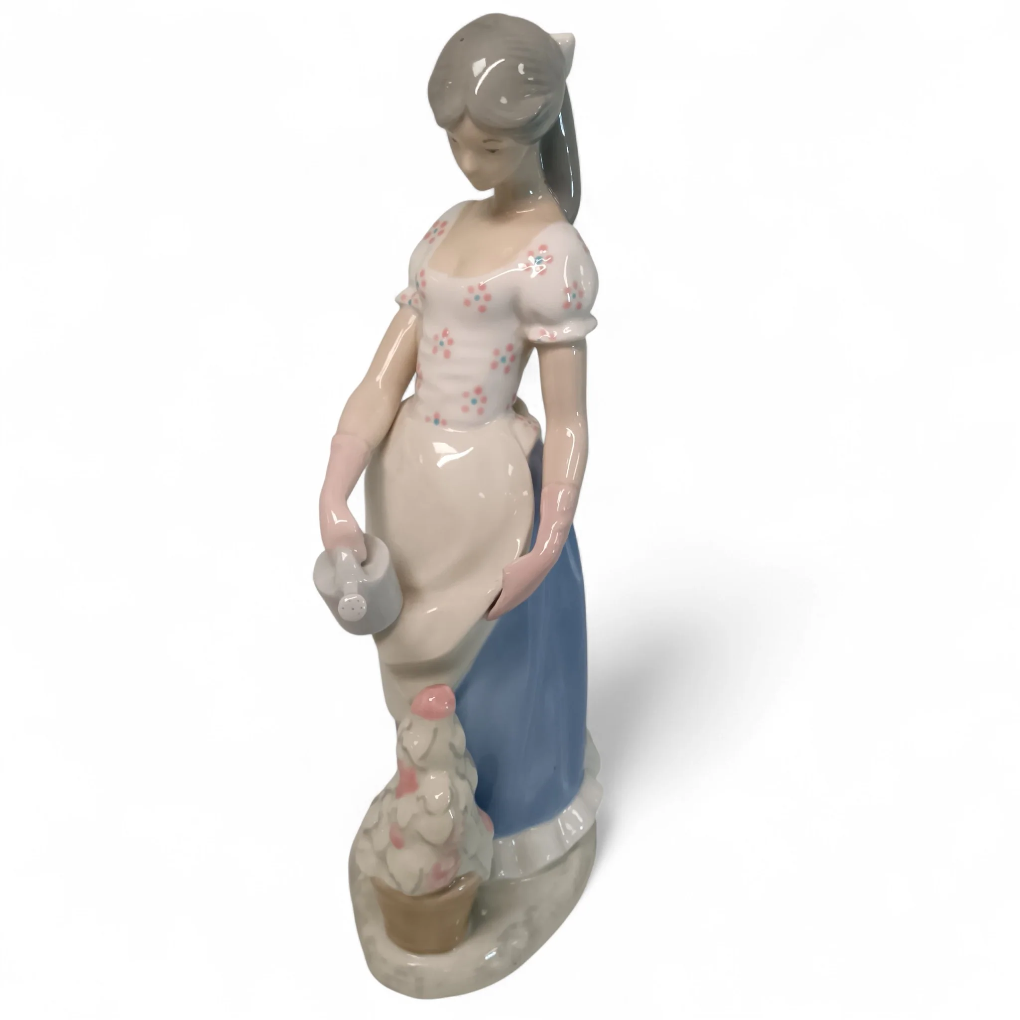 Rex Valencia Spain Porcelain Girl Watering Flowers 33cm | Preloved - Image 2