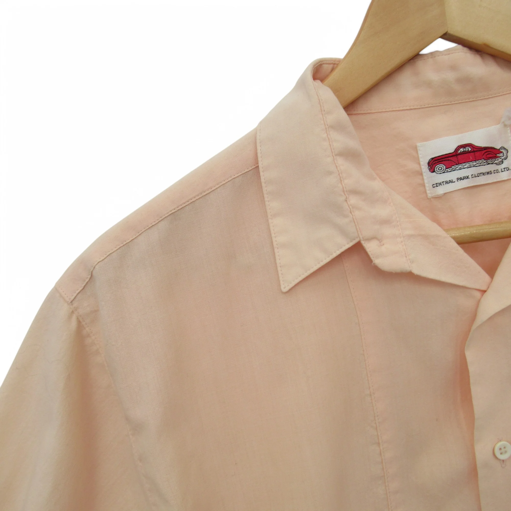 Central Park Clothing Co Ltd Vintage Shirt Peach Medium Menswear | Pre-loved - Image 4