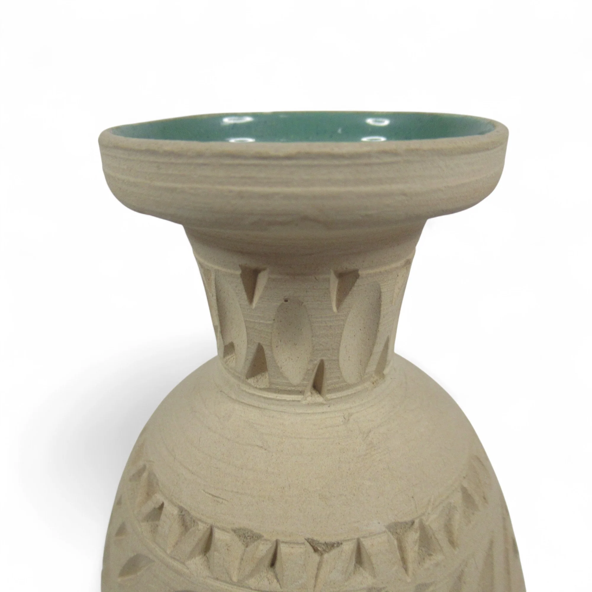 Ceramic Terracotta Hand Decorated Bud Vase 18.5cm Unbranded | Pre-Loved - Image 4