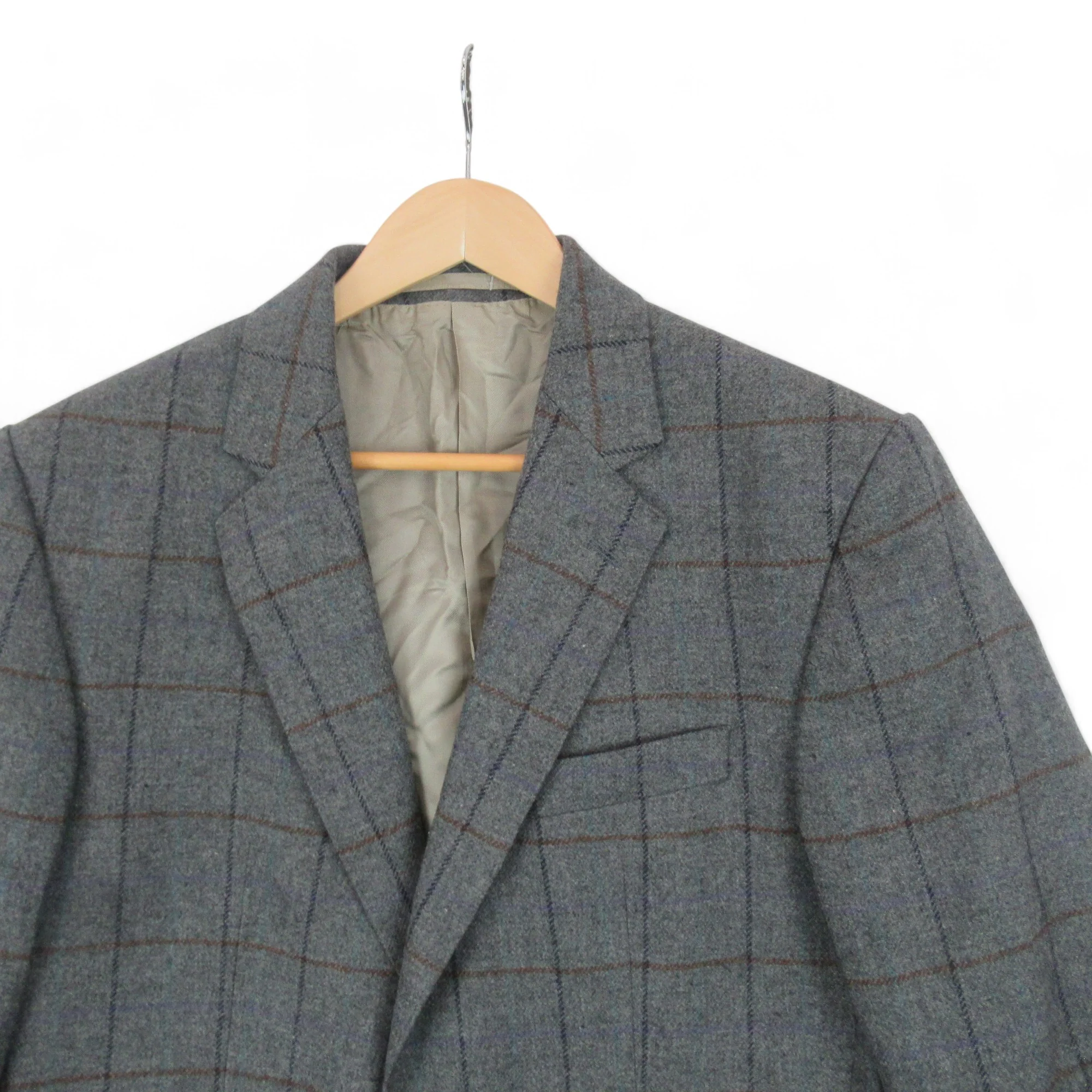 Charles Tyrwhitt 42R Grey Wool Blazer Jacket Menswear | Preloved - Image 3