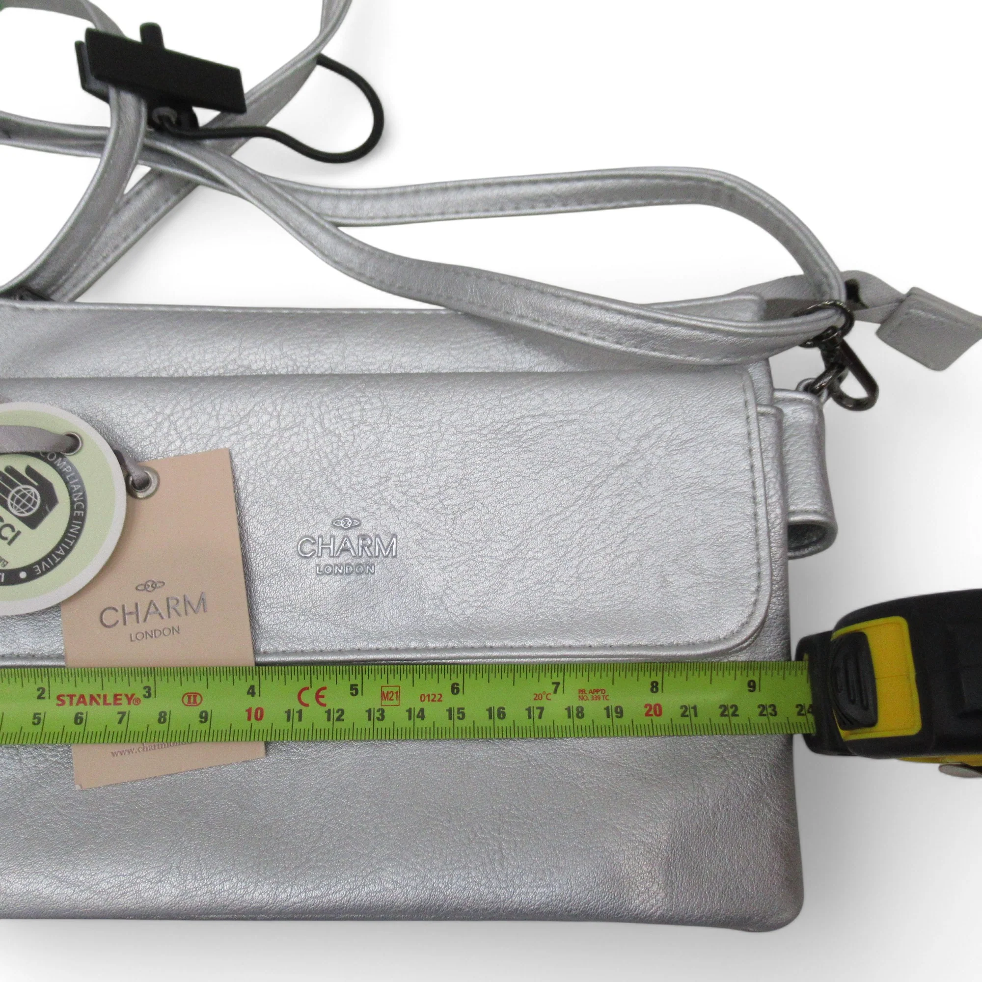 Charm London Crossbody Handbag Silver Small Womenswear | Preloved - Image 5