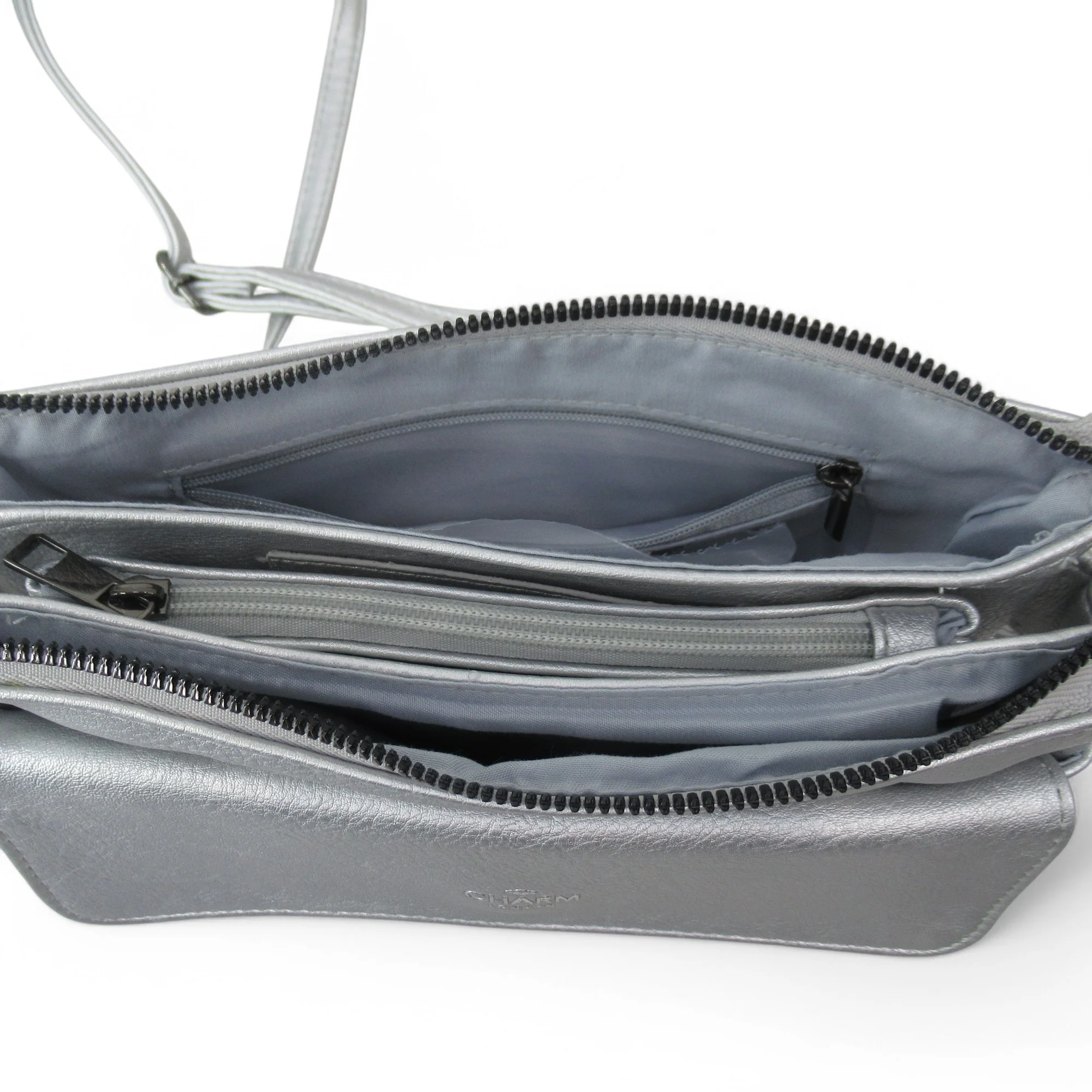 Charm London Crossbody Handbag Silver Small Womenswear | Preloved - Image 6