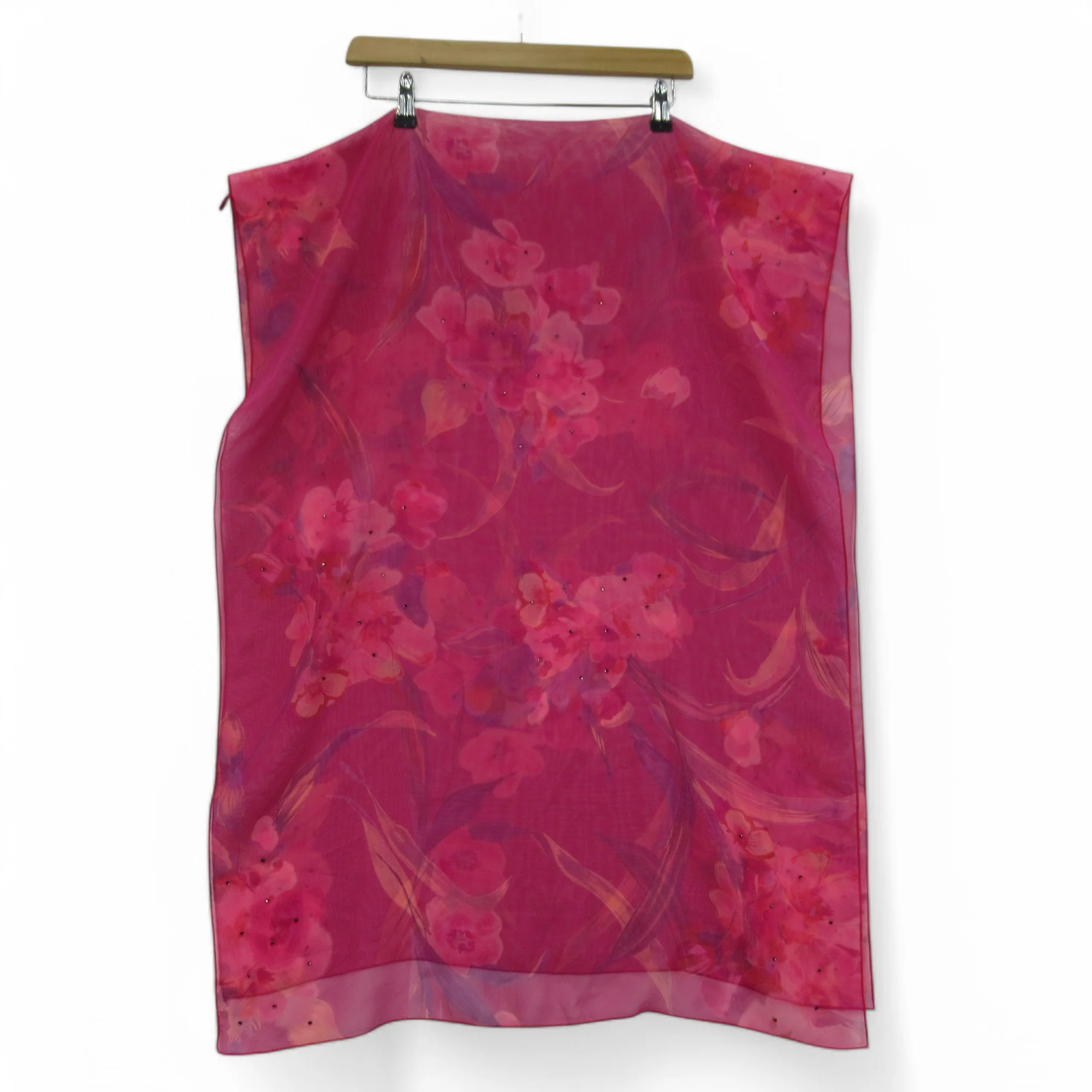 Chiffon Scarf Shawl Pink Floral Womenswear | Preloved - Image 2