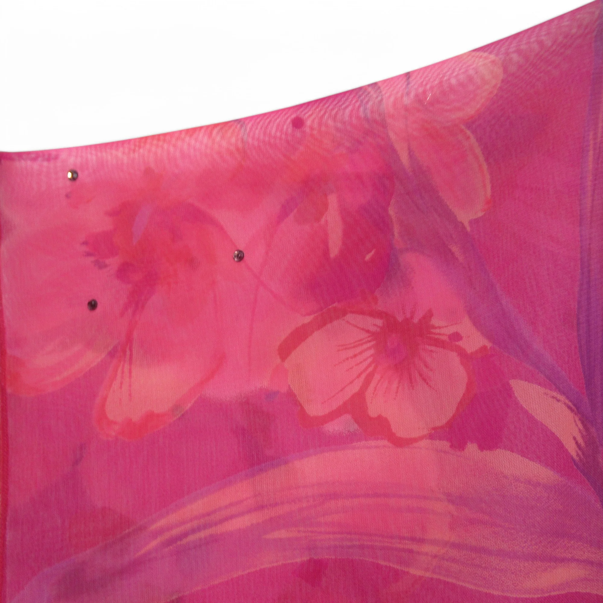 Chiffon Scarf Shawl Pink Floral Womenswear | Preloved - Image 4