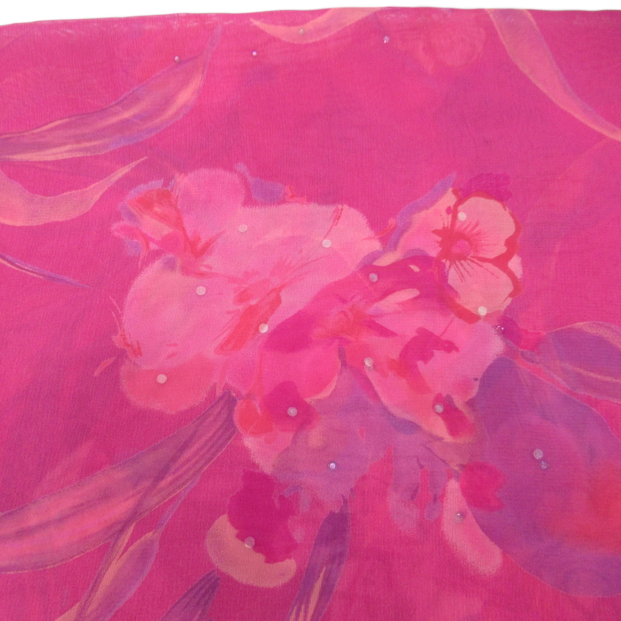 Chiffon Scarf Shawl Pink Floral Womenswear | Preloved - Image 6