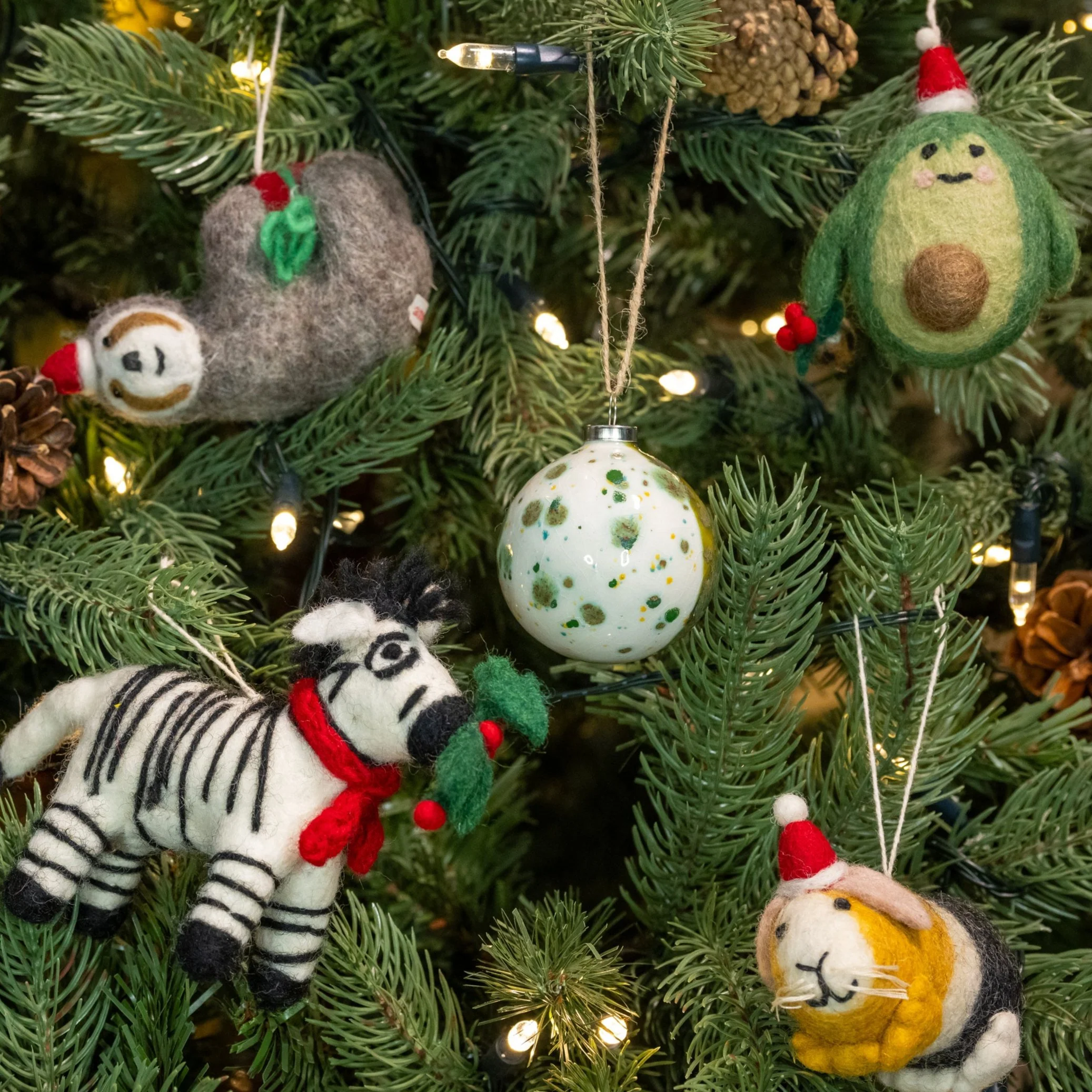 Christmas Avocado  | Handmade Felt Christmas Decoration - Image 4