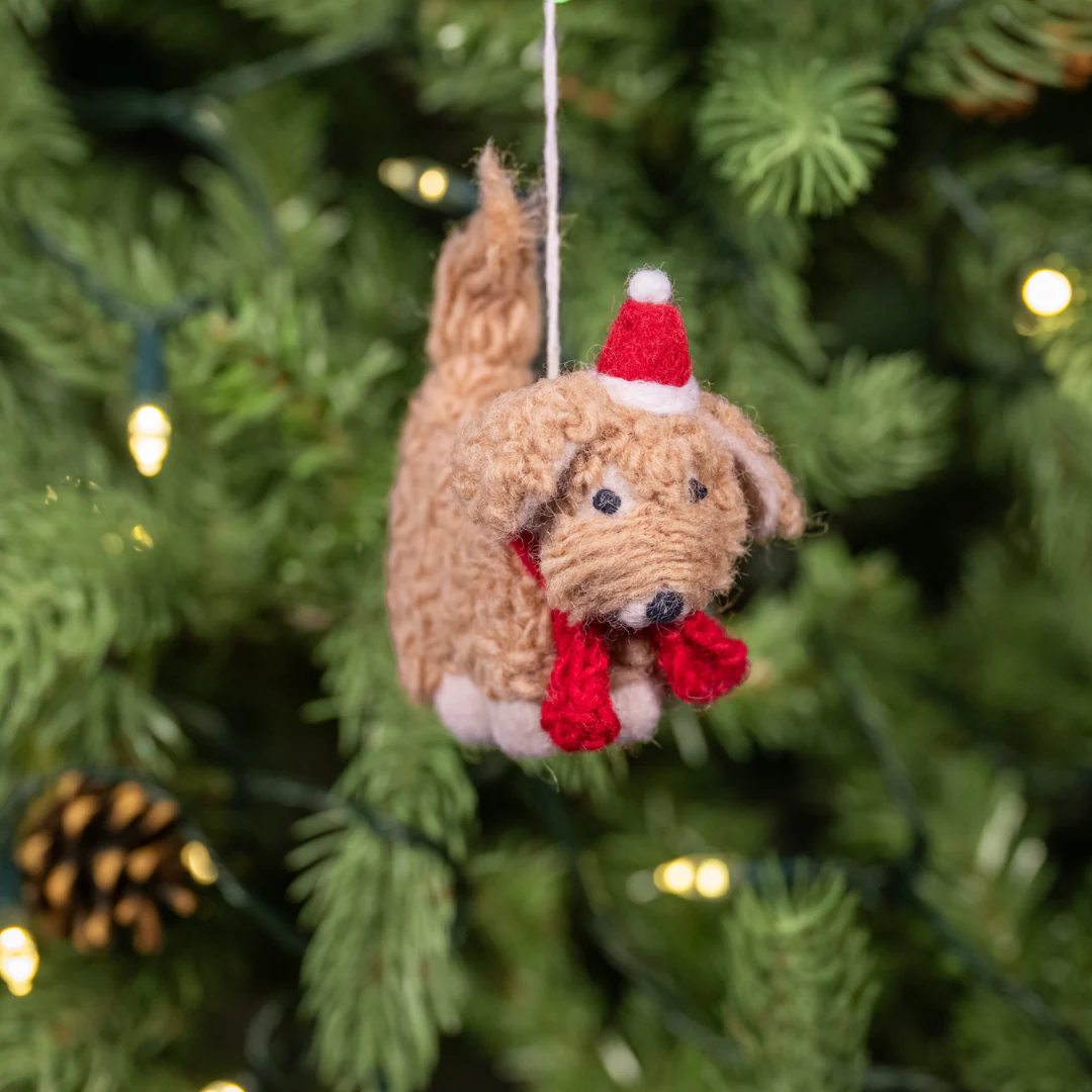 Christmas Cockapoo | Handmade Felt Christmas Decoration - Image 3