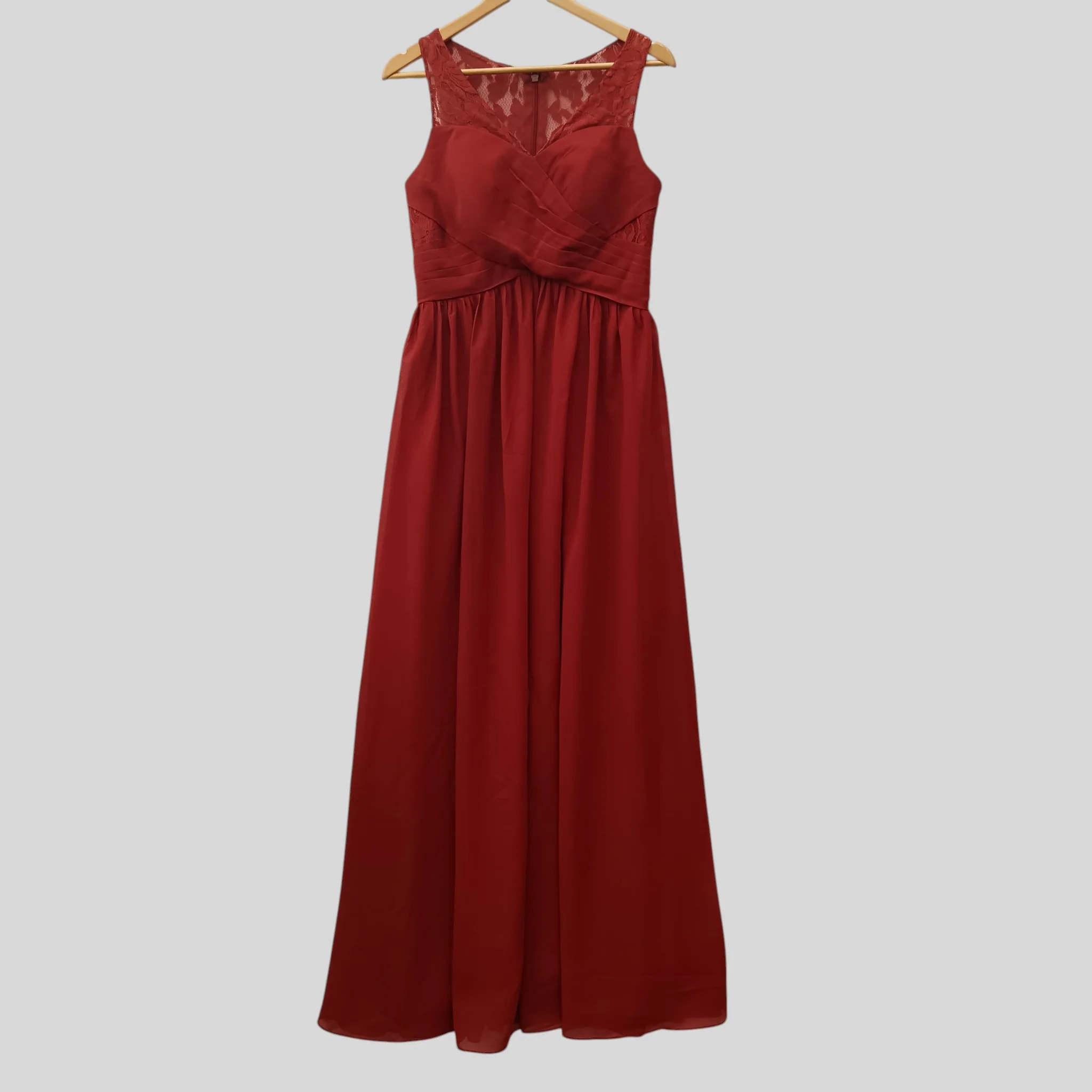 Cicinia Rust "Kayla" Long  Bridesmaid Dress Lace Top  UK 10 - Tags On-  Womenswear | Pre-loved