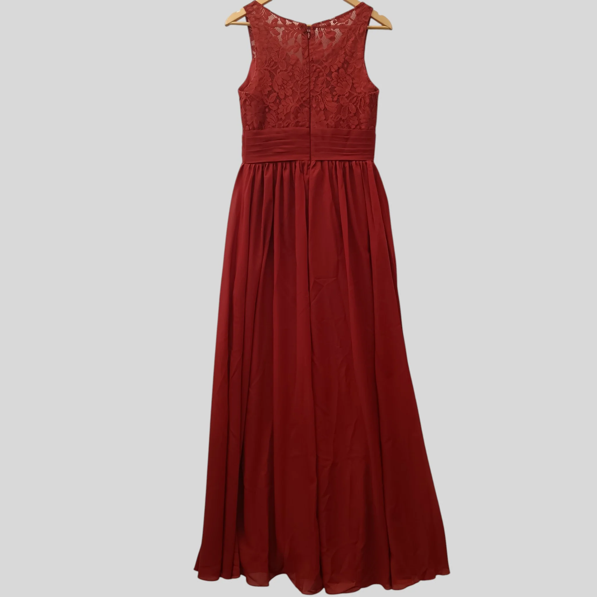 Cicinia Rust "Kayla" Long  Bridesmaid Dress Lace Top  UK 10 - Tags On-  Womenswear | Pre-loved - Image 2