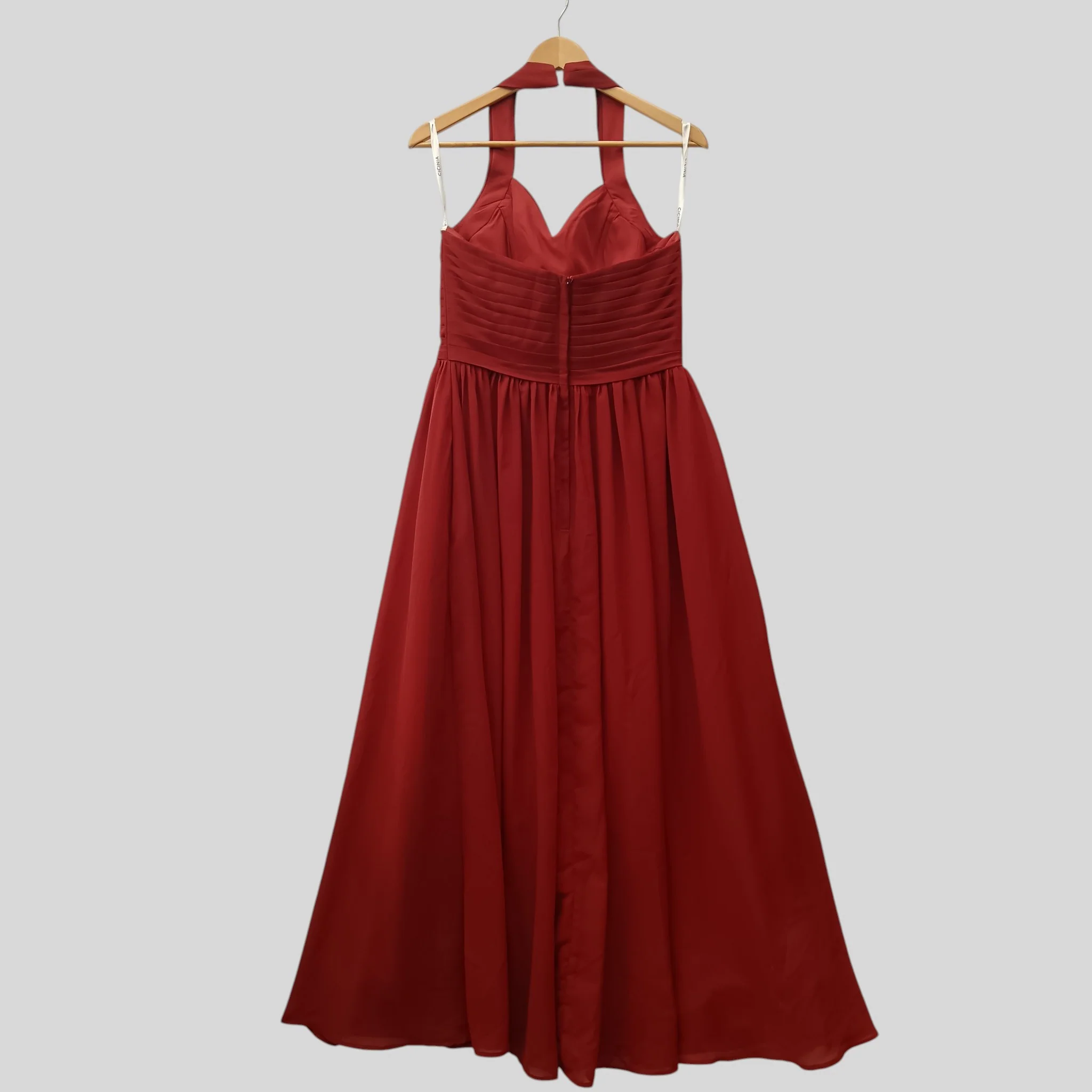 Cicinia Rust Long  Bridesmaid Dress Tie Neck  UK 10 -  Womenswear | Pre-loved - Image 2