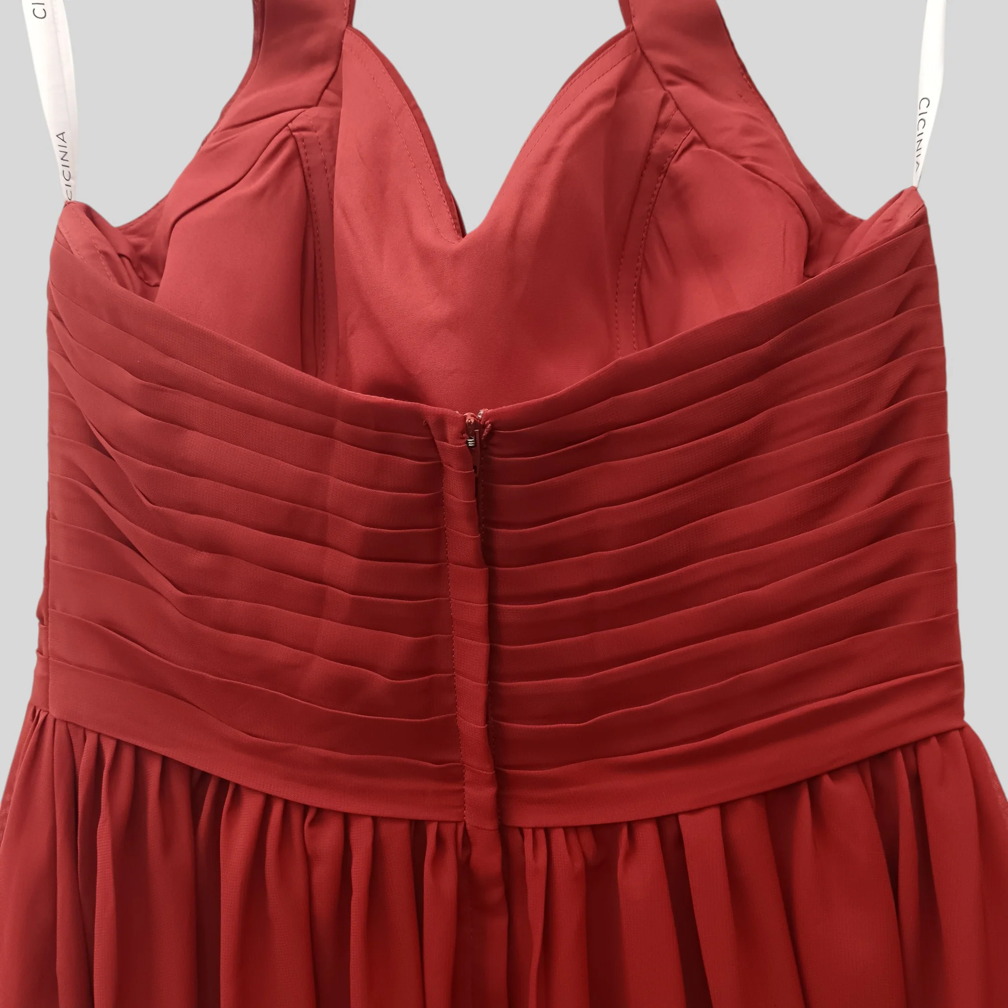Cicinia Rust Long  Bridesmaid Dress Tie Neck  UK 10 -  Womenswear | Pre-loved - Image 4
