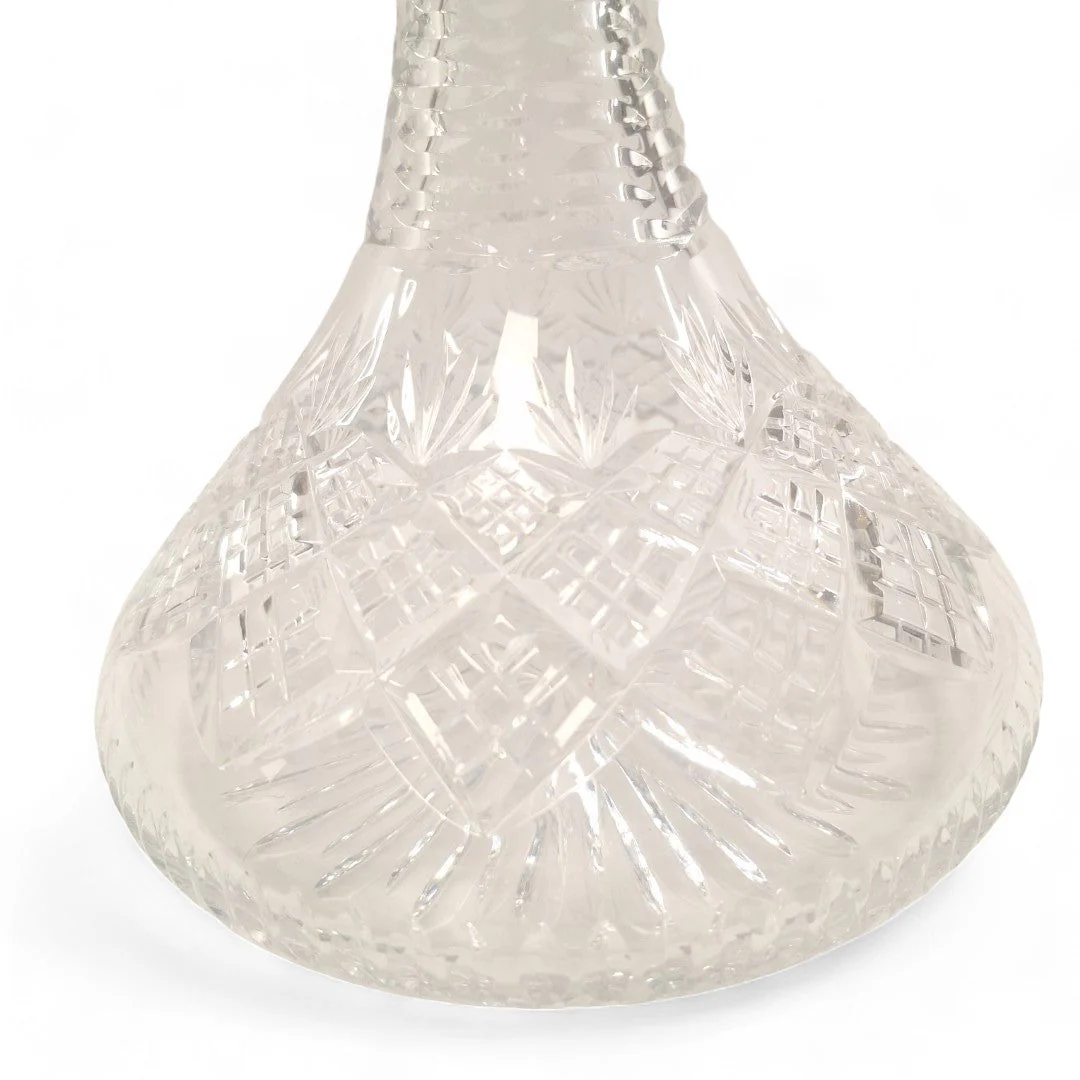 Crystal Ships Decanter Cut Glass Clear Unmarked 20cm | Preloved - Image 3