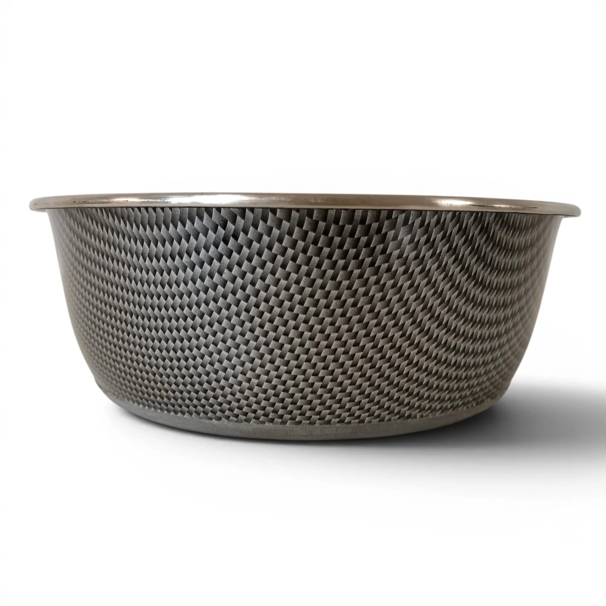 Classic Luxury Pet Bowl Stainless Steel Cubic Print Size Extra Large | Pre-loved - Image 4