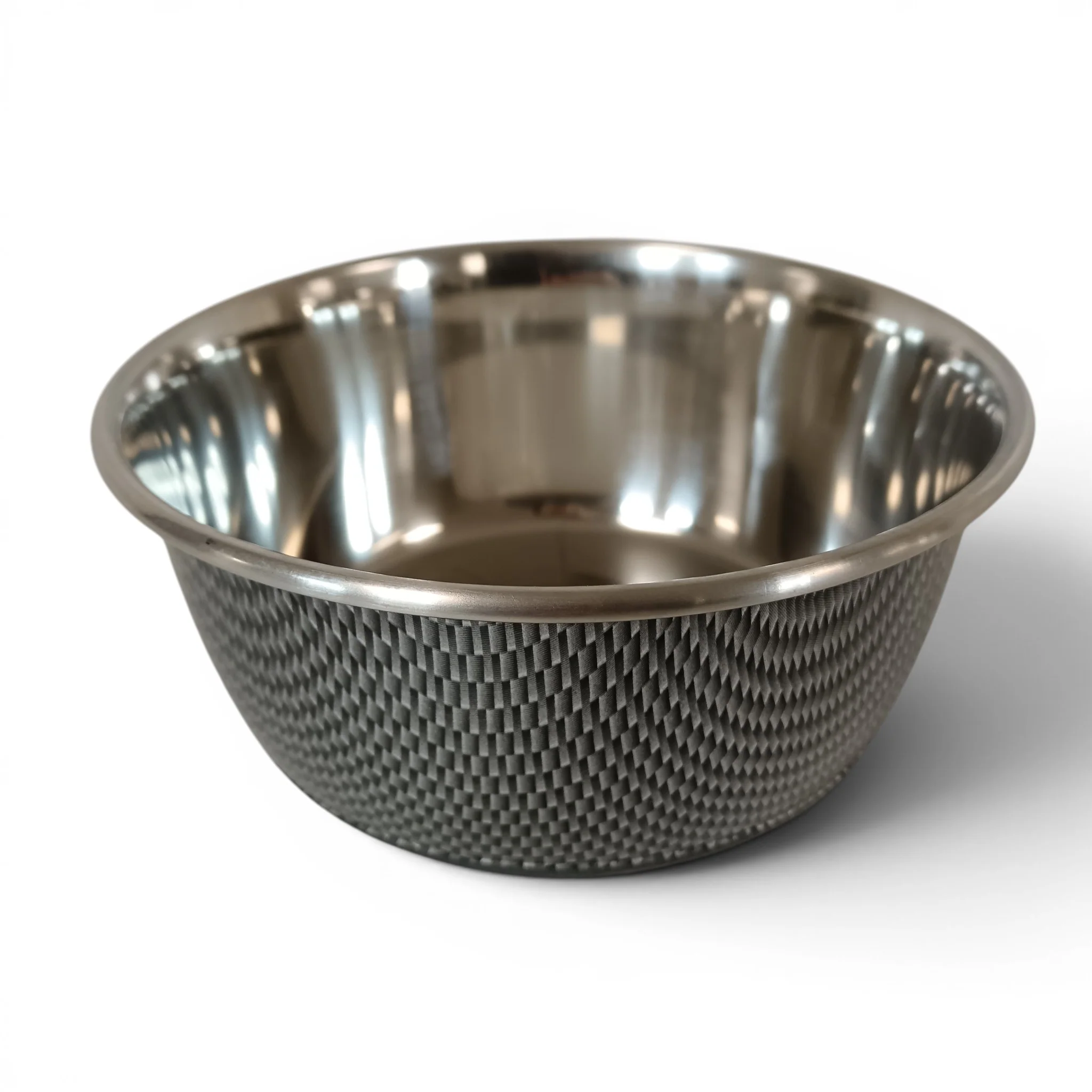 Classic Luxury Pet Bowl Stainless Steel Cubic Print Size Medium | Pre-loved