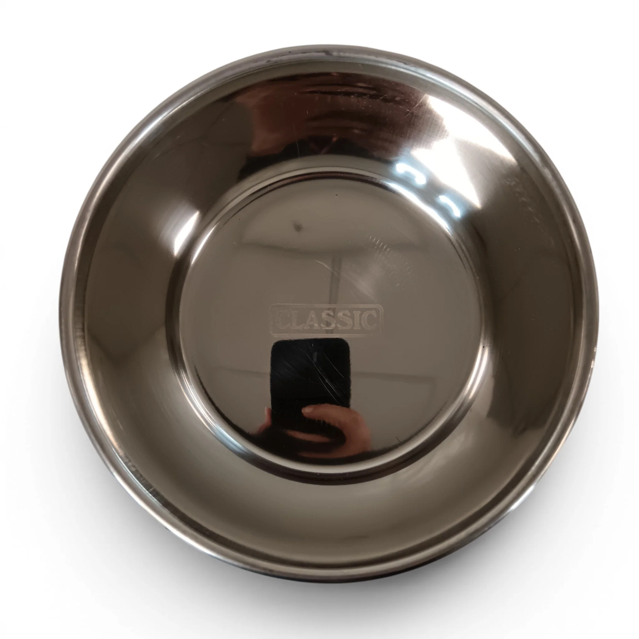 Classic Luxury Pet Bowl Stainless Steel Cubic Print Size Medium | Pre-loved - Image 3