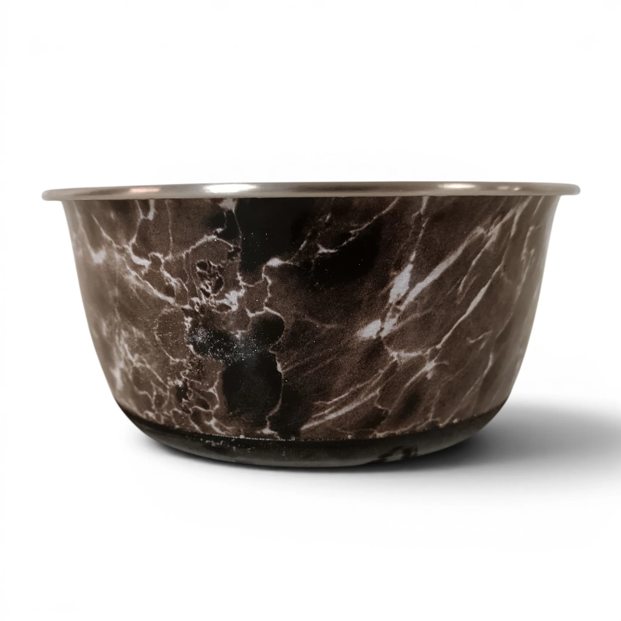 Classic Luxury Pet Bowl Stainless Steel Marble Effect Size Medium | Pre-loved - Image 4