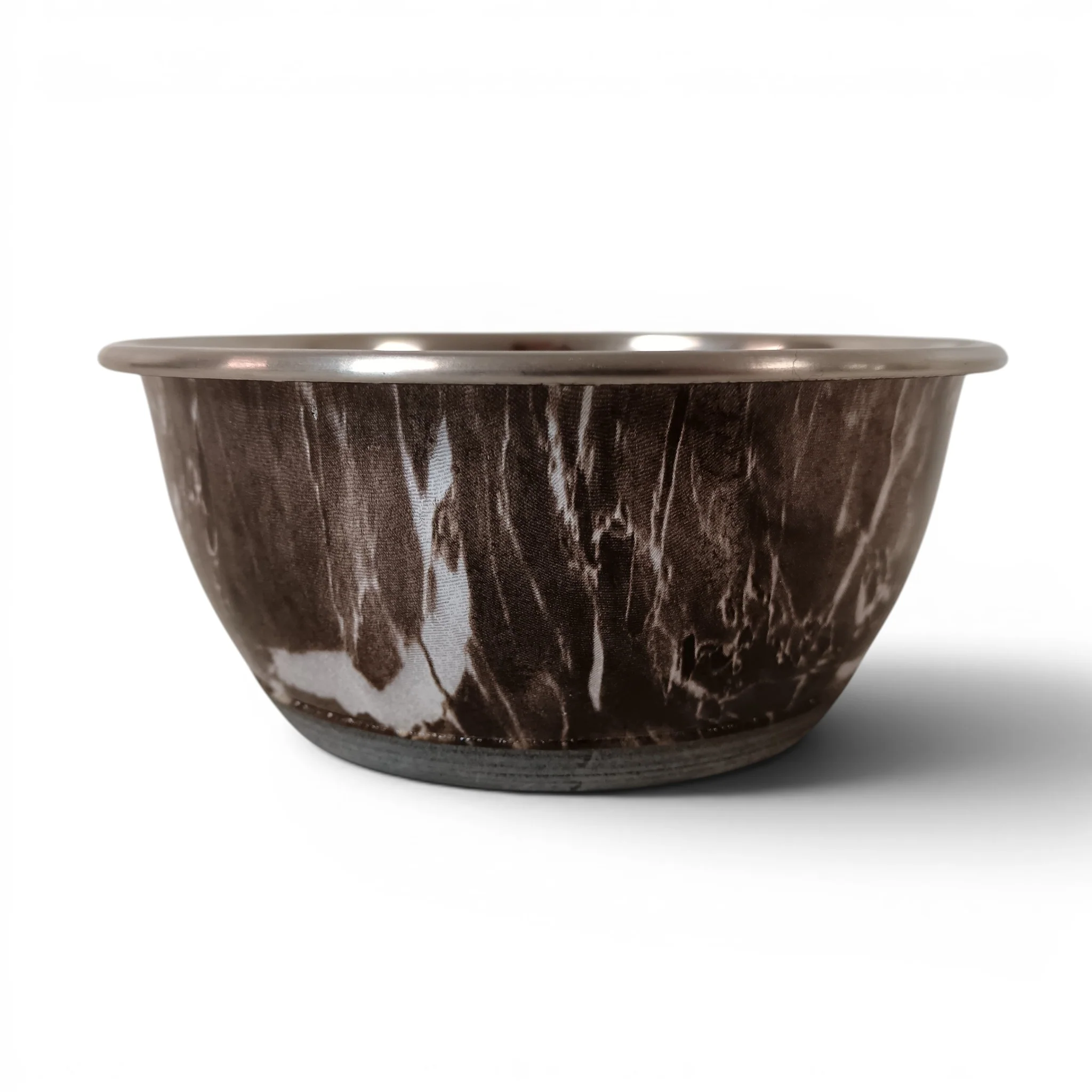 Classic Luxury Pet Bowl Stainless Steel Marble Print Size Small | Pre-loved - Image 3