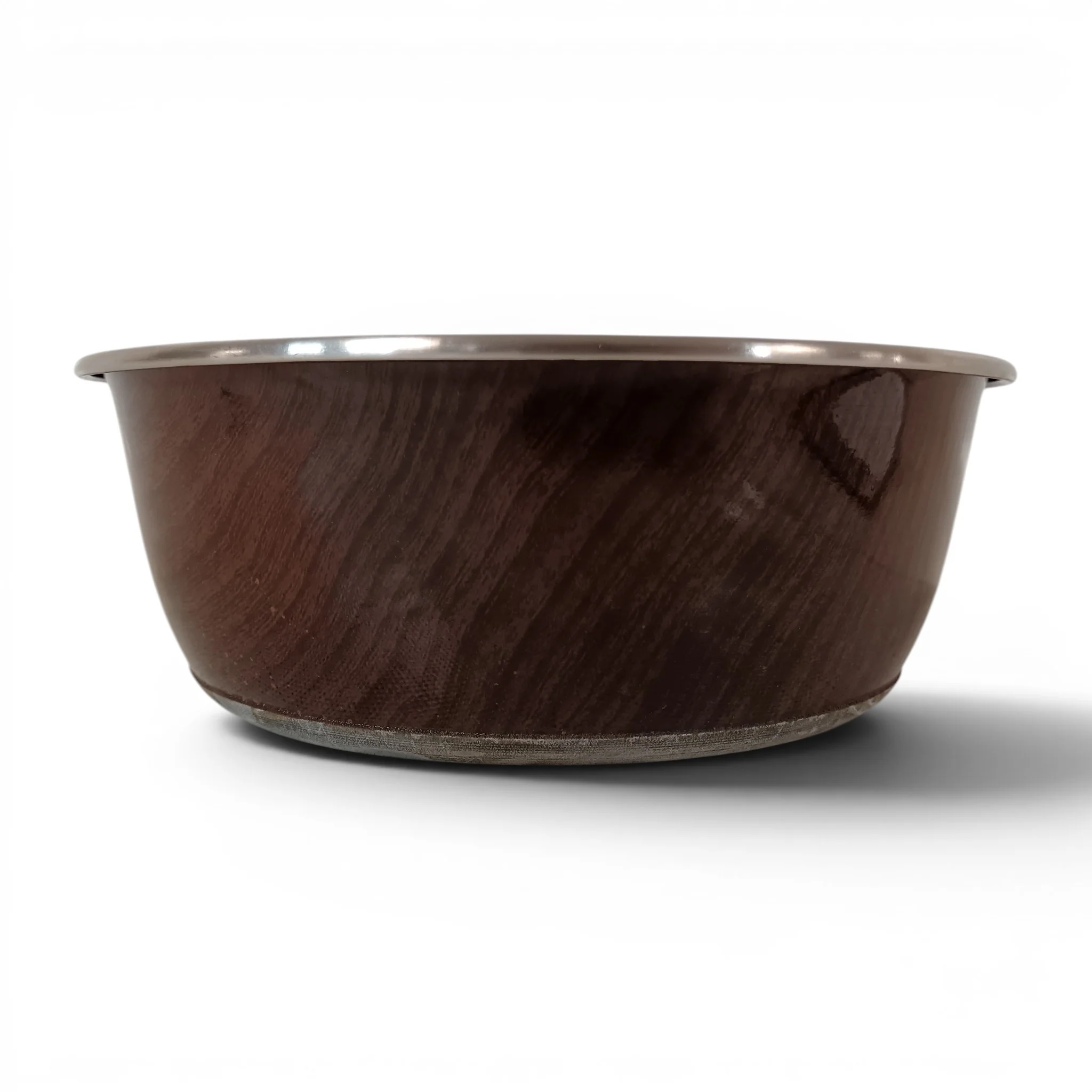 Classic Luxury Pet Bowl Stainless Steel Wood Effect Size Extra Large | Pre-loved - Image 4