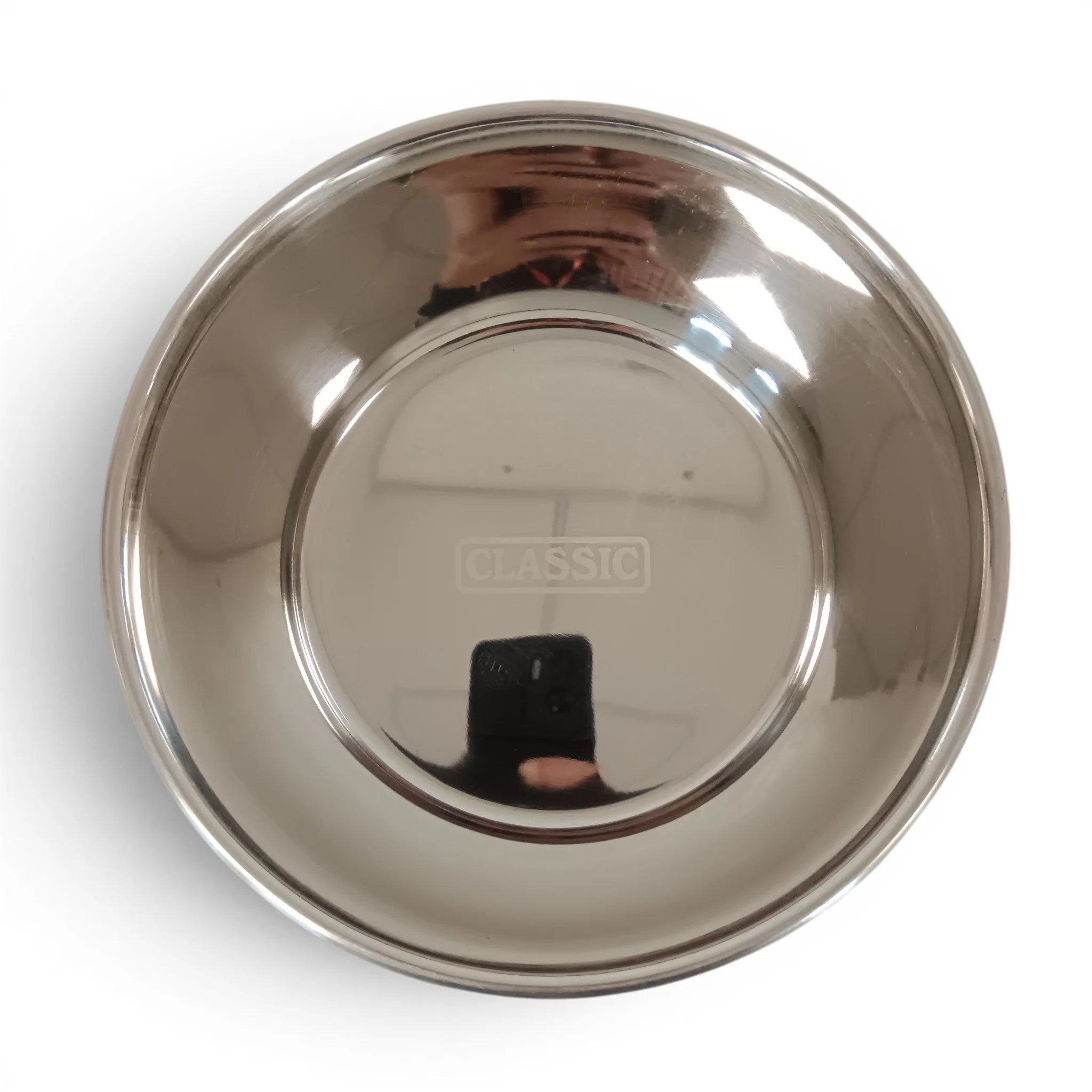 Classic Luxury Pet Bowl Stainless Steel Wood Effect Size Medium | Pre-loved - Image 3