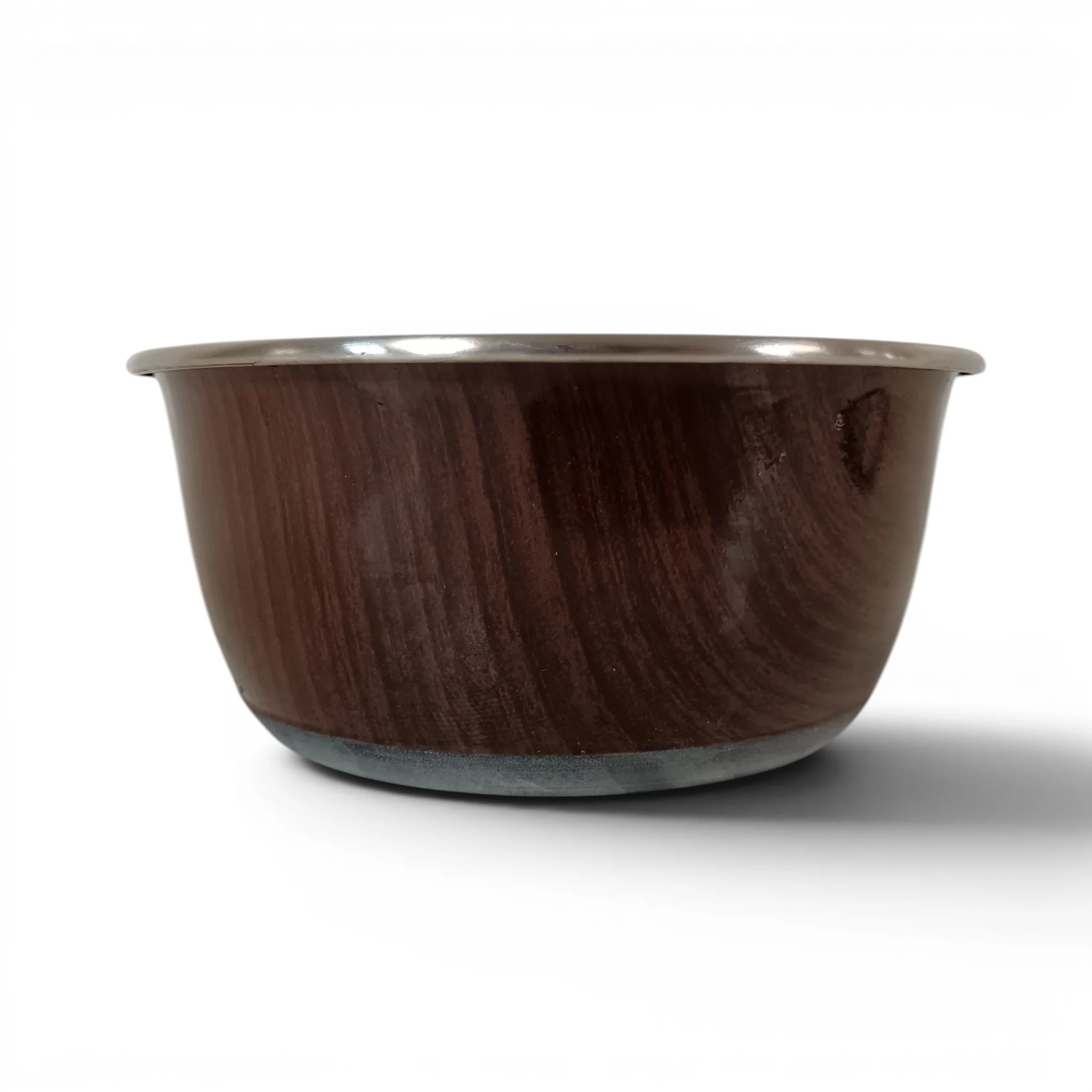 Classic Luxury Pet Bowl Stainless Steel Wood Effect Size Medium | Pre-loved - Image 4