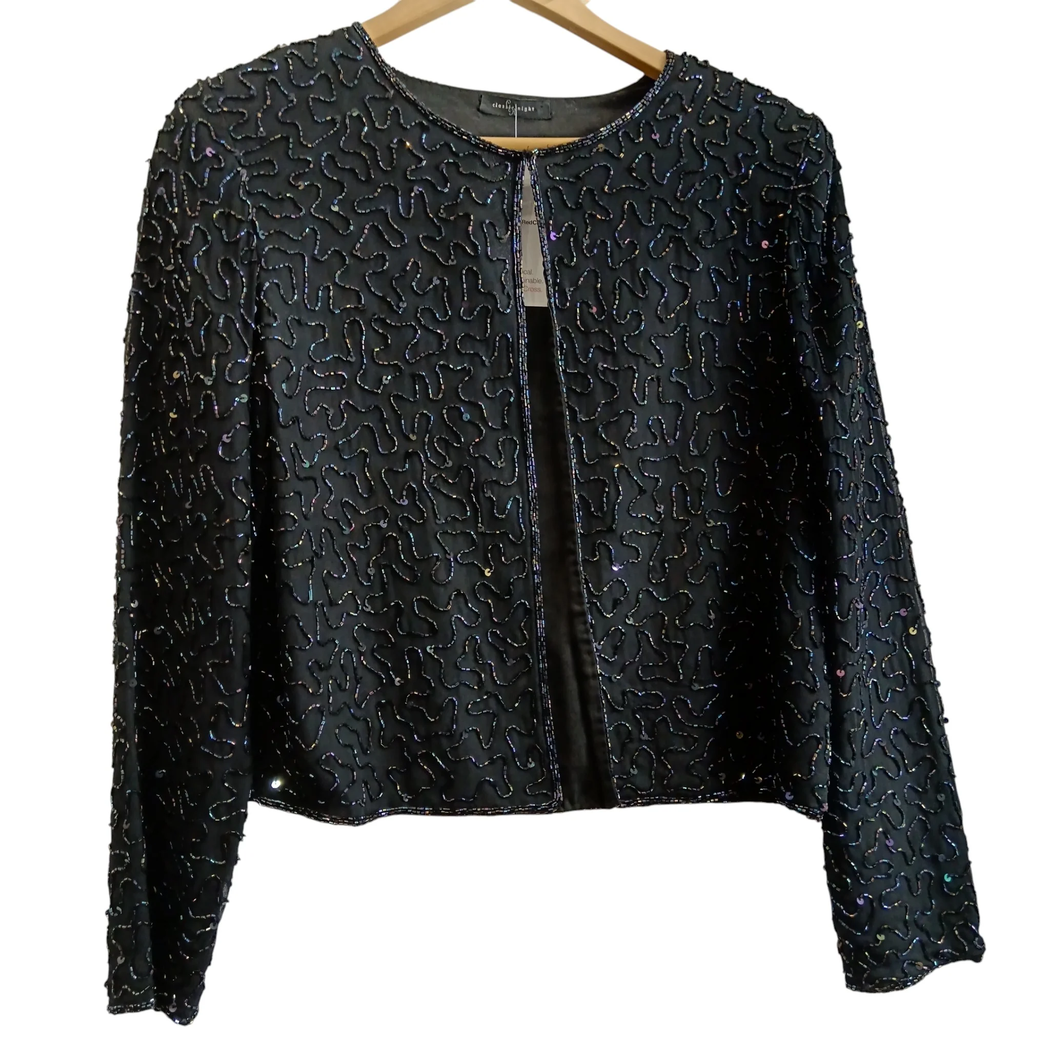 Classic Night St. Bernard Black Sequined Ladies Jacket UK 12 - Womenswear | Pre-loved