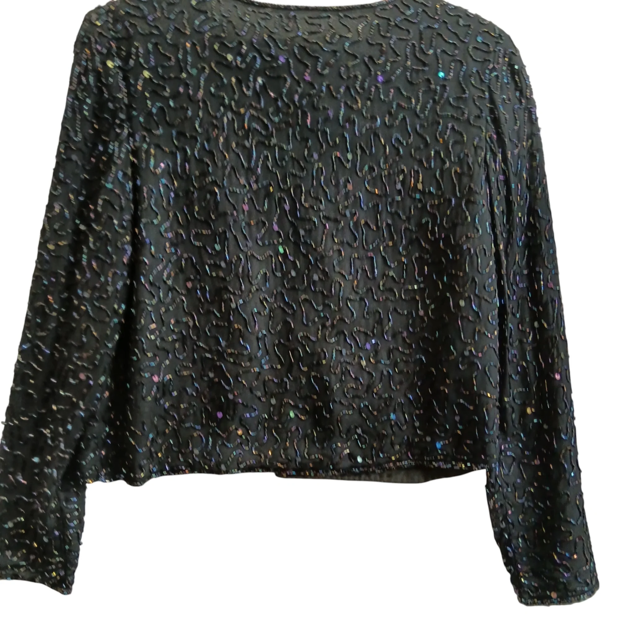 Classic Night St. Bernard Black Sequined Ladies Jacket UK 12 - Womenswear | Pre-loved - Image 2