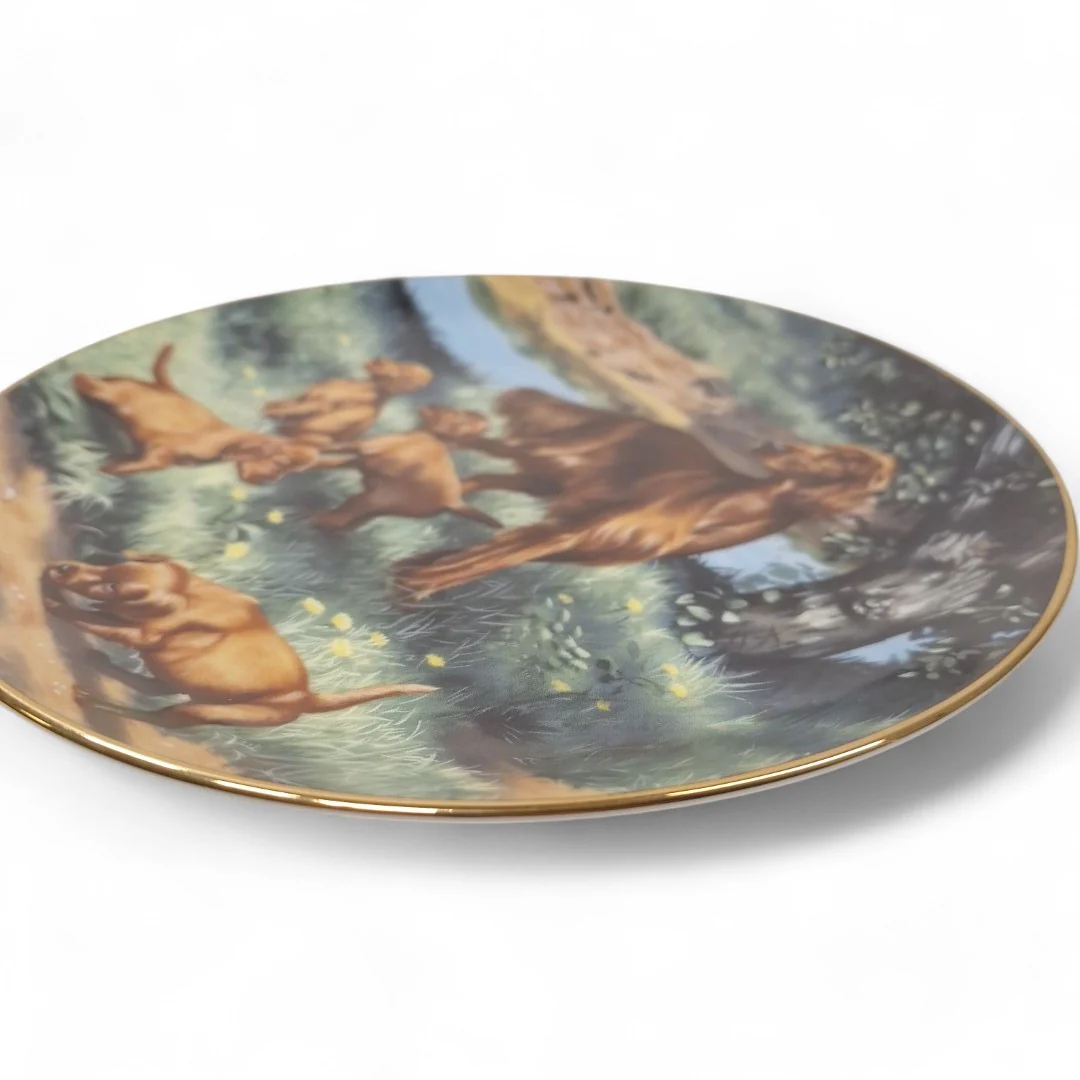 Classic Sporting Dogs Irish Setters Collector Plate | Preloved - Image 4