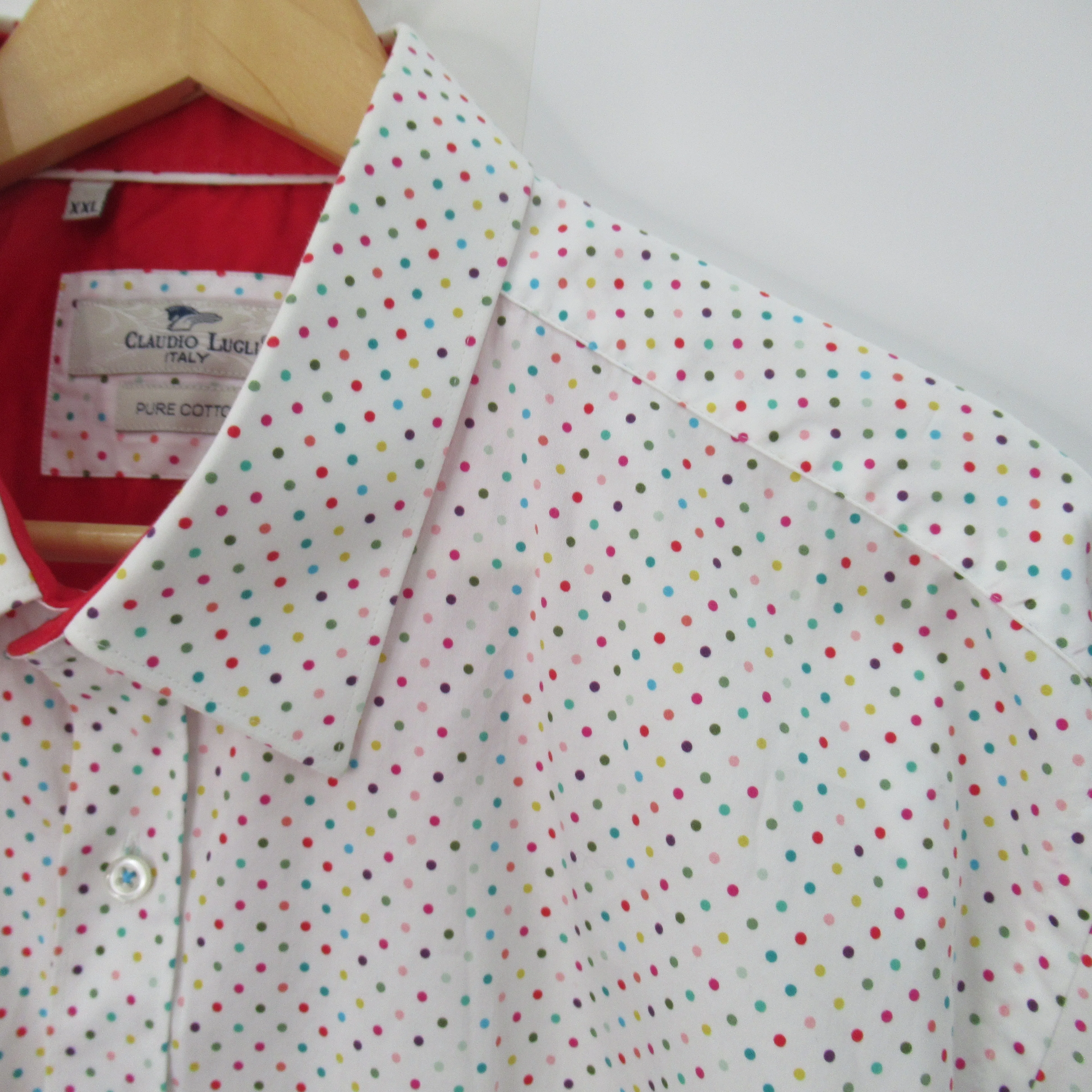 Claudio Lugli Spotted Shirt XXL Multicoloured Menswear | Pre-loved - Image 2