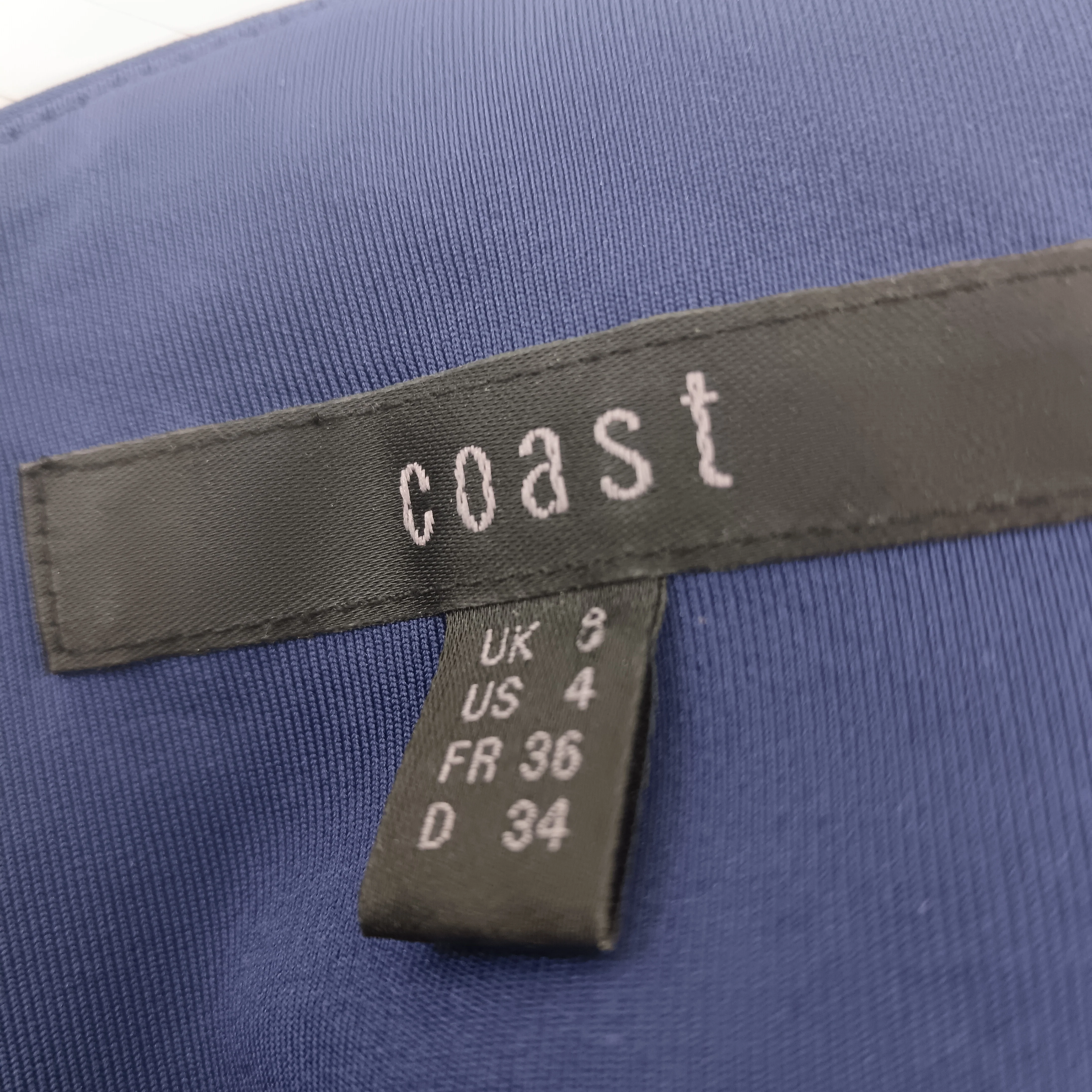 Coast Navy Ladies One Shoulder Long Dress Special Occasion Dress UK 8 Womenswear | Pre-loved - Image 3