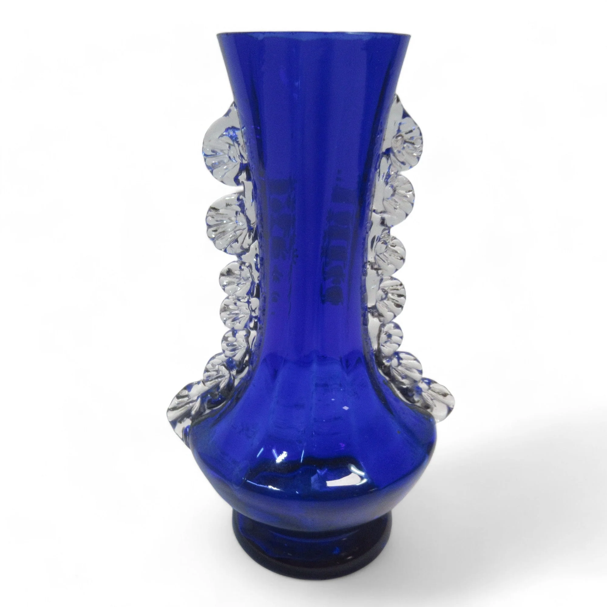 Cobalt Blue Glass Vase Decorative Unmarked 6.5" | Preloved - Image 3