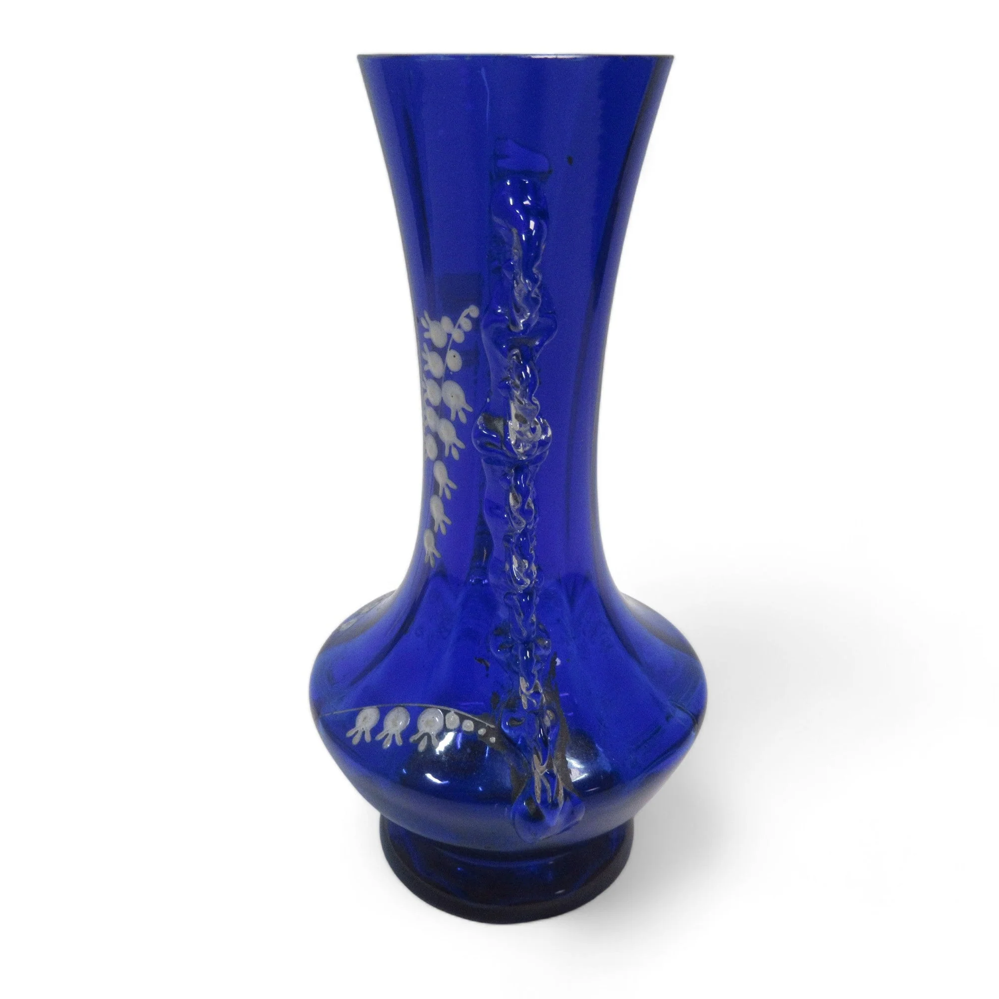 Cobalt Blue Glass Vase Decorative Unmarked 6.5" | Preloved - Image 4