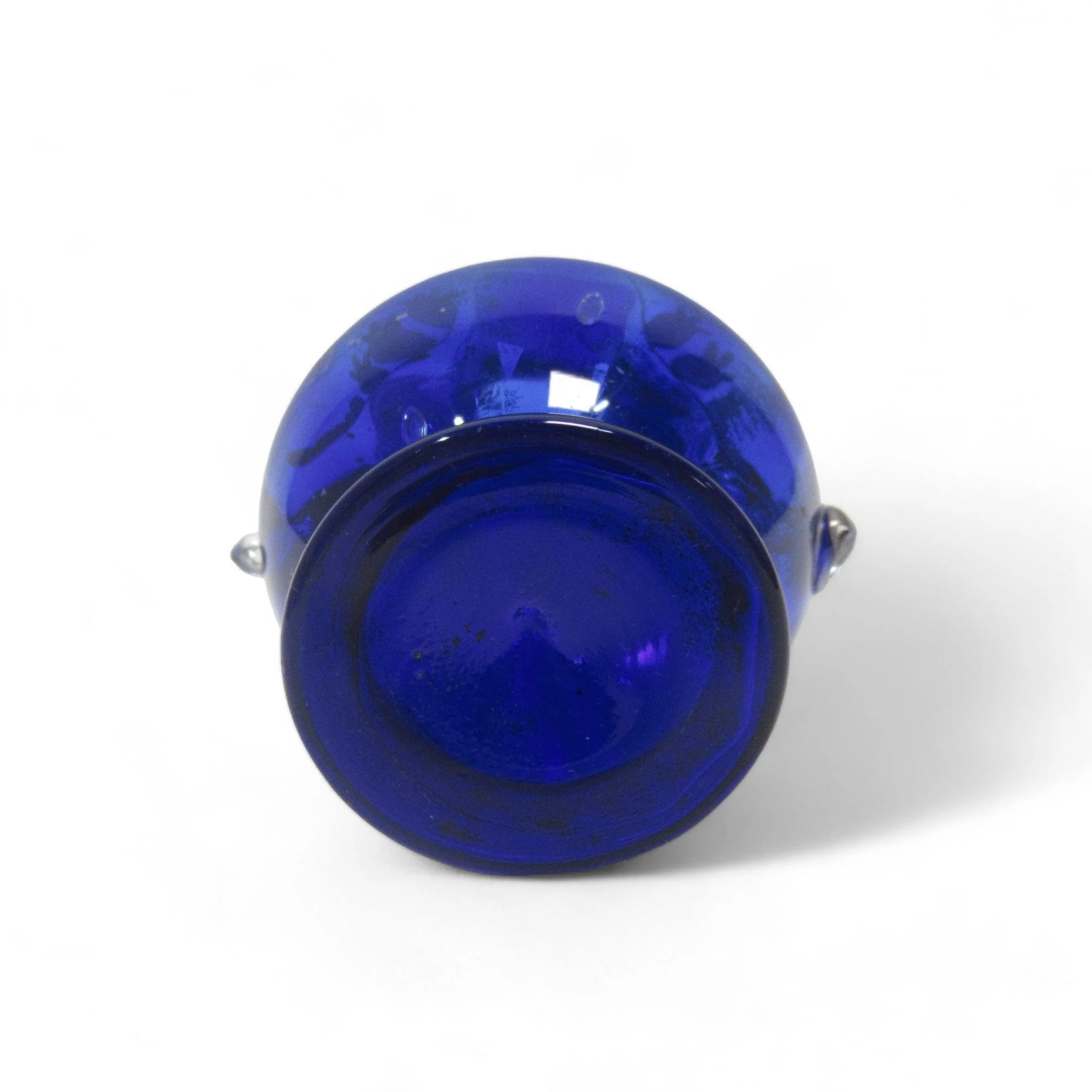 Cobalt Blue Glass Vase Decorative Unmarked 6.5" | Preloved - Image 6