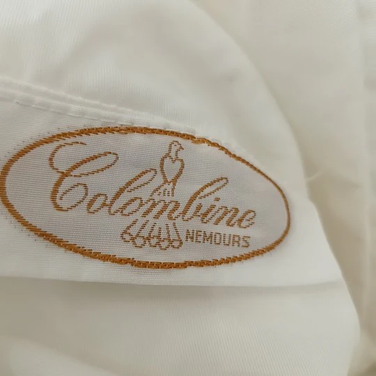 Columbine Nemours Vintage Style Wedding White Satin Dress Tiered Half Sleeve UK S Womenswear | Pre-loved - Image 6