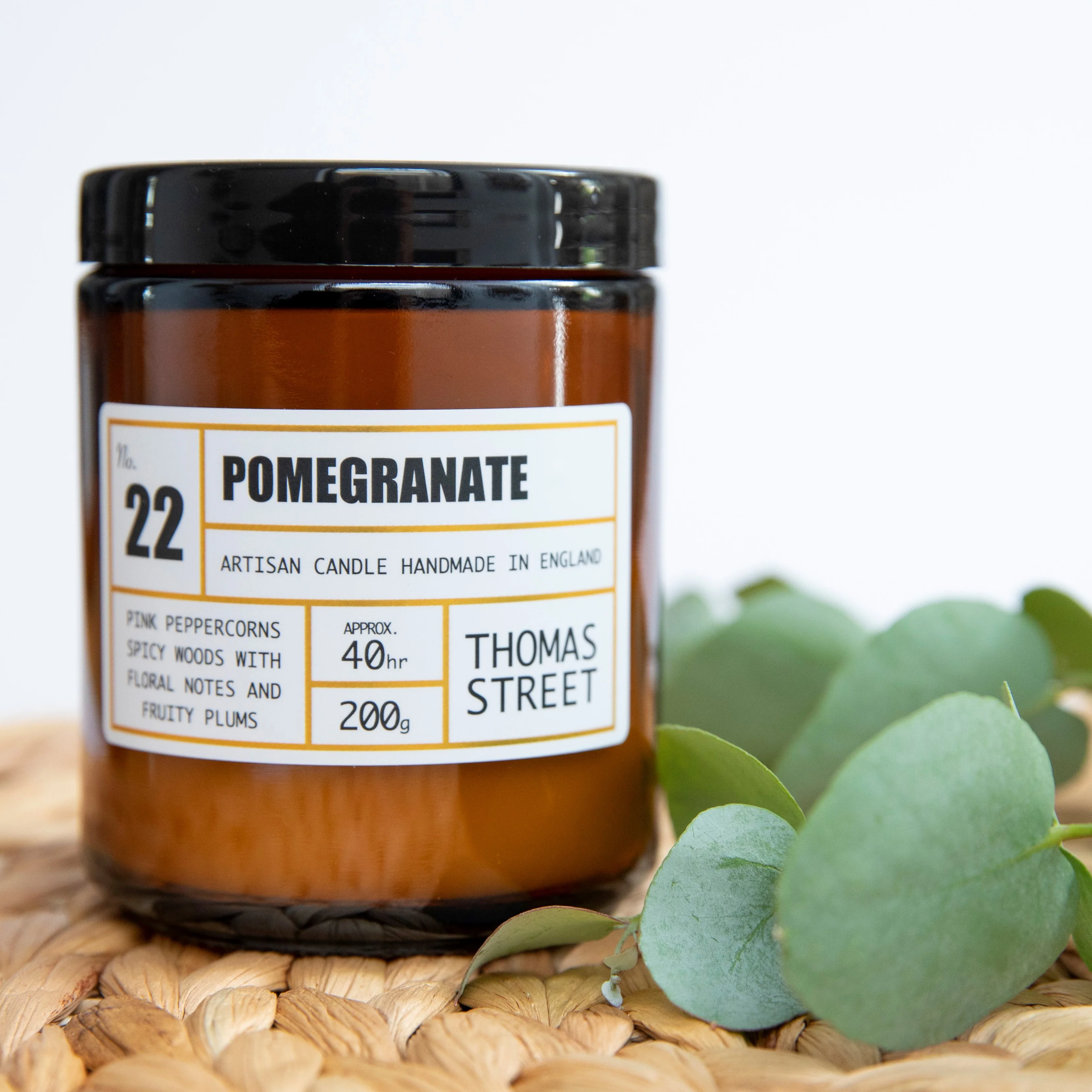 Thomas Street Pomegranate Soy Wax Scented Candle - Image 2