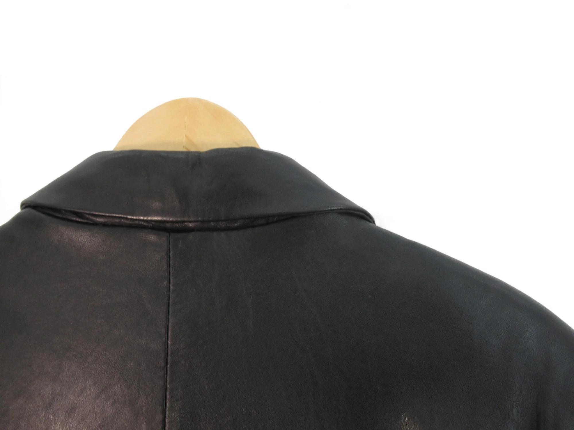 Cotton Traders UK 18 Black Leather Jacket Womenswear | Preloved - Image 4