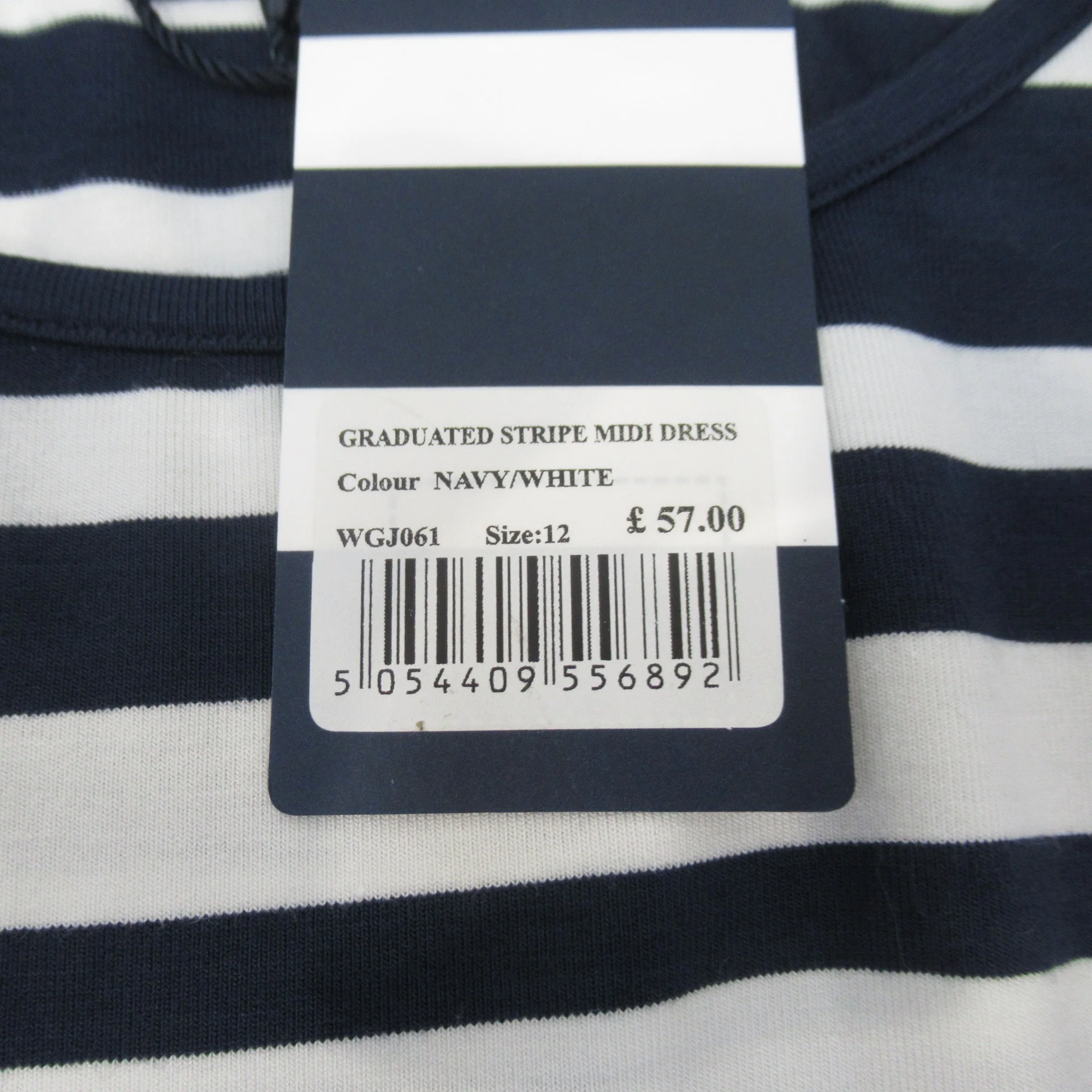 Crew Clothing Stripe Dress UK 12 Navy White Womenswear | Preloved - Image 6