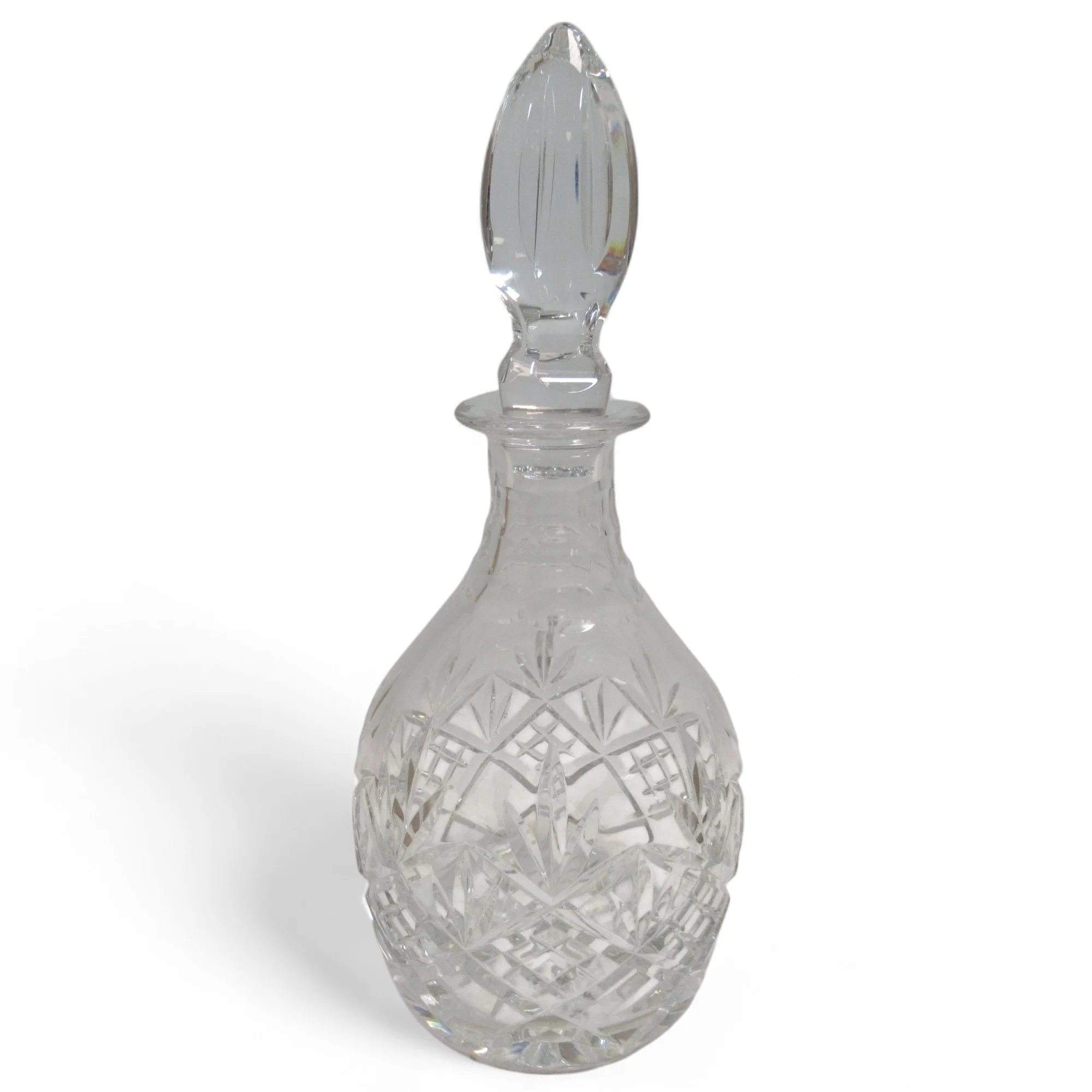 Cut Glass Decanter w/ Stopper 30cm Clear Unmarked | Preloved L3