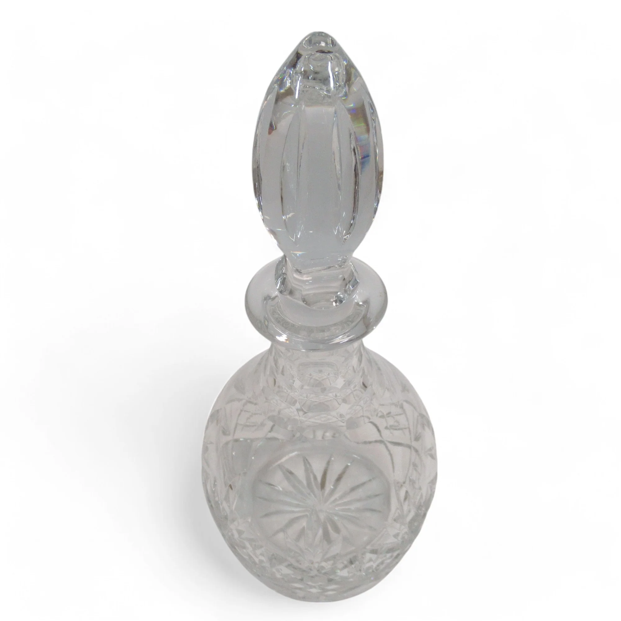 Cut Glass Decanter w/ Stopper 30cm Clear Unmarked | Preloved L3 - Image 2