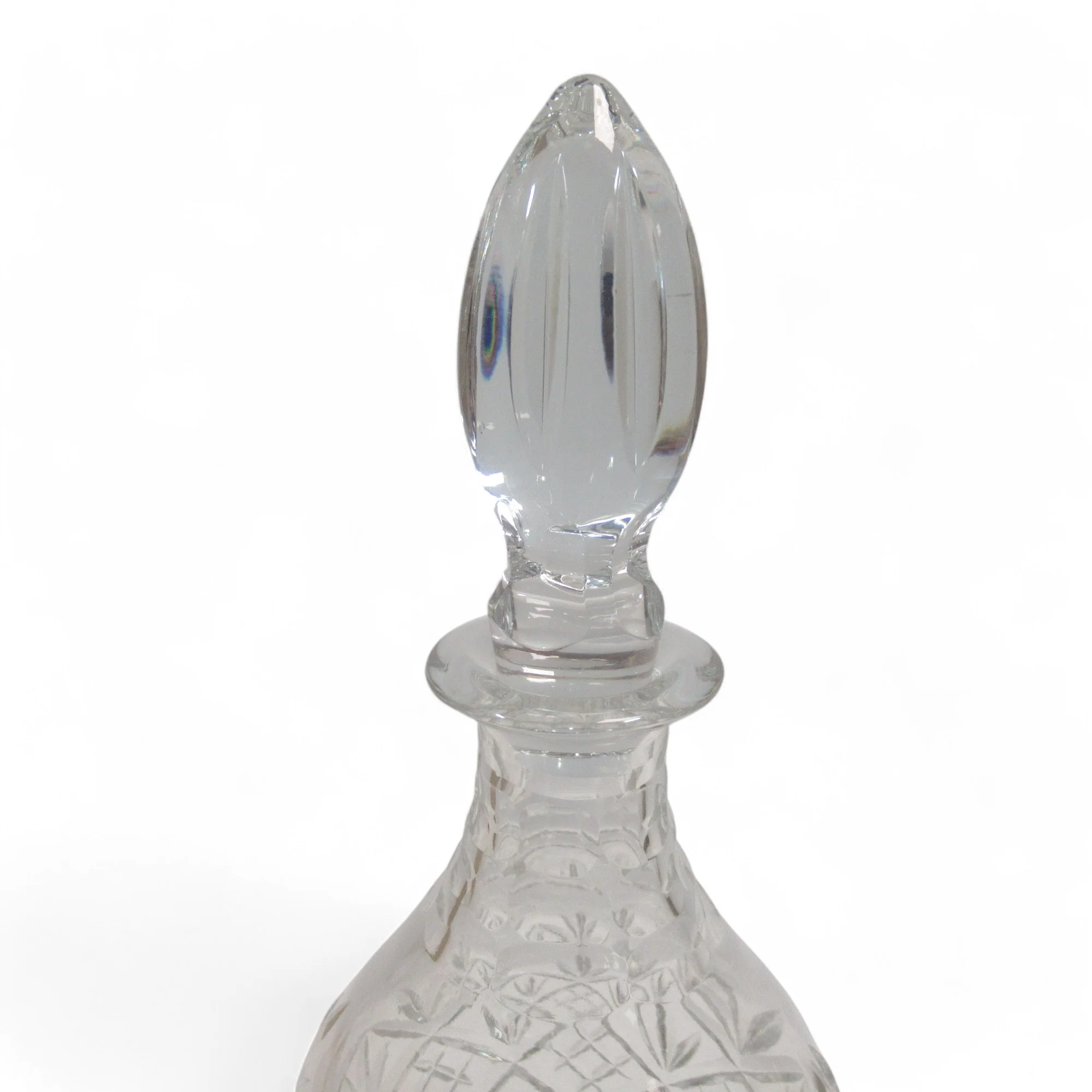Cut Glass Decanter w/ Stopper 30cm Clear Unmarked | Preloved L3 - Image 6