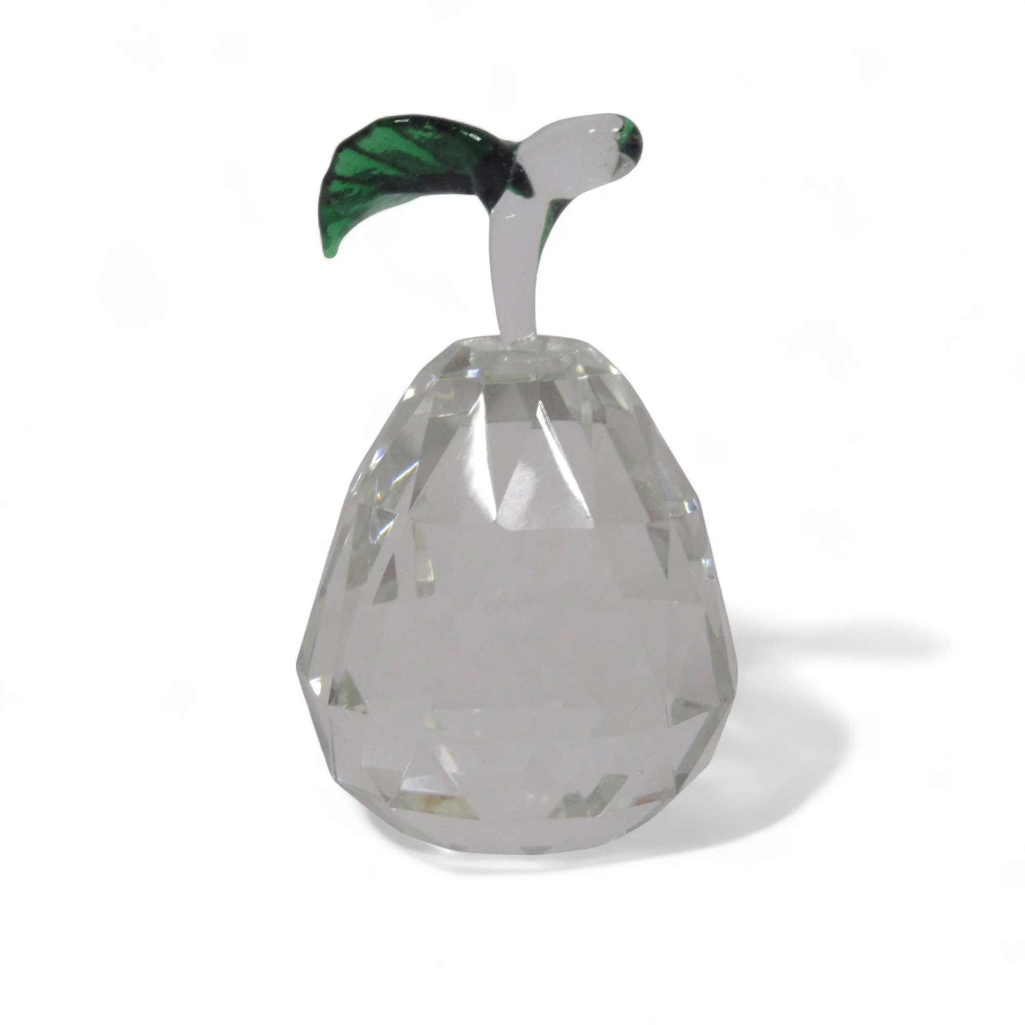 Cut Glass Pear Ornament 6cm Unbranded Decorative | Pre-Loved - Image 2