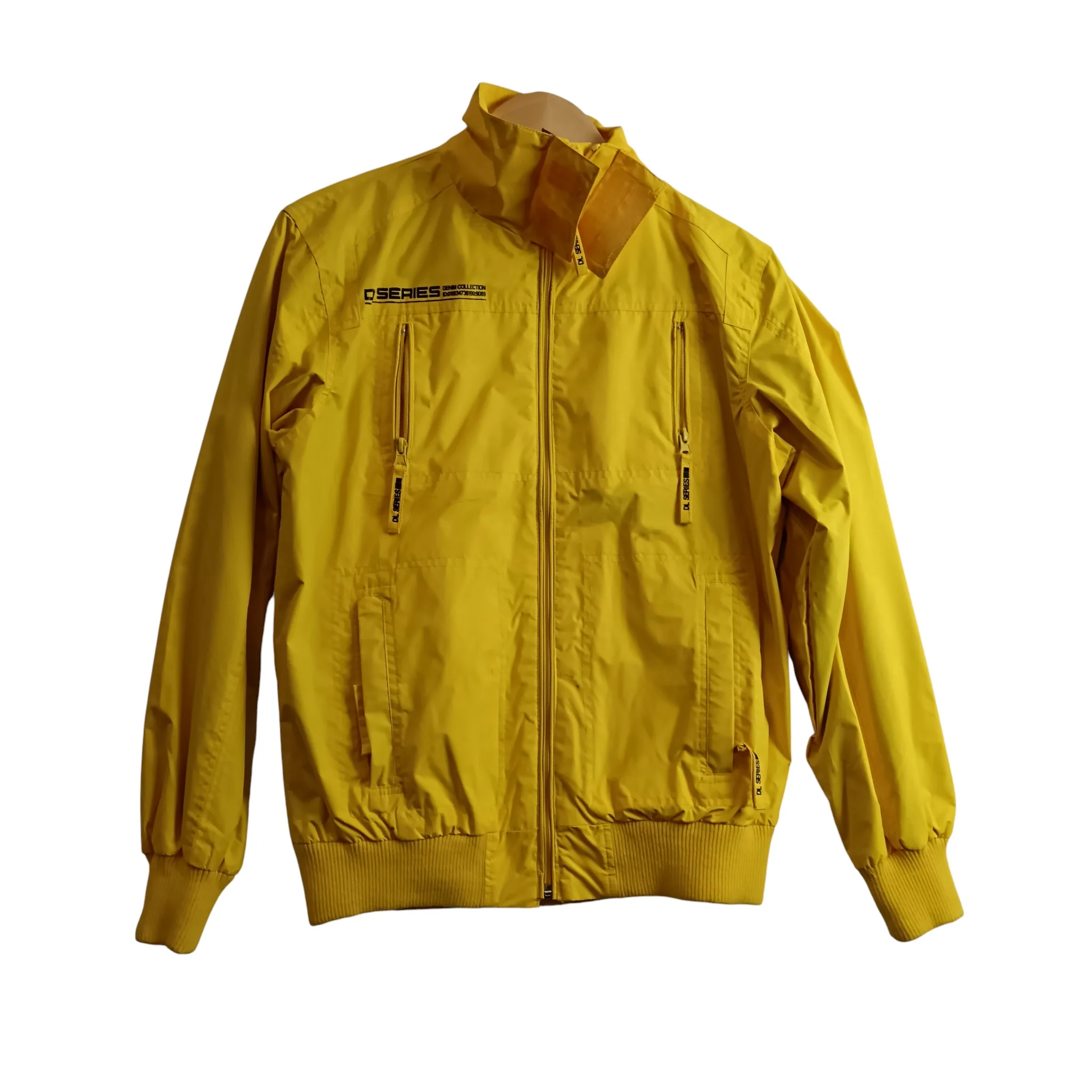 D L Series Bright Yellow Bomber Jacket For Men UK Medium-  Menswear | Pre-loved